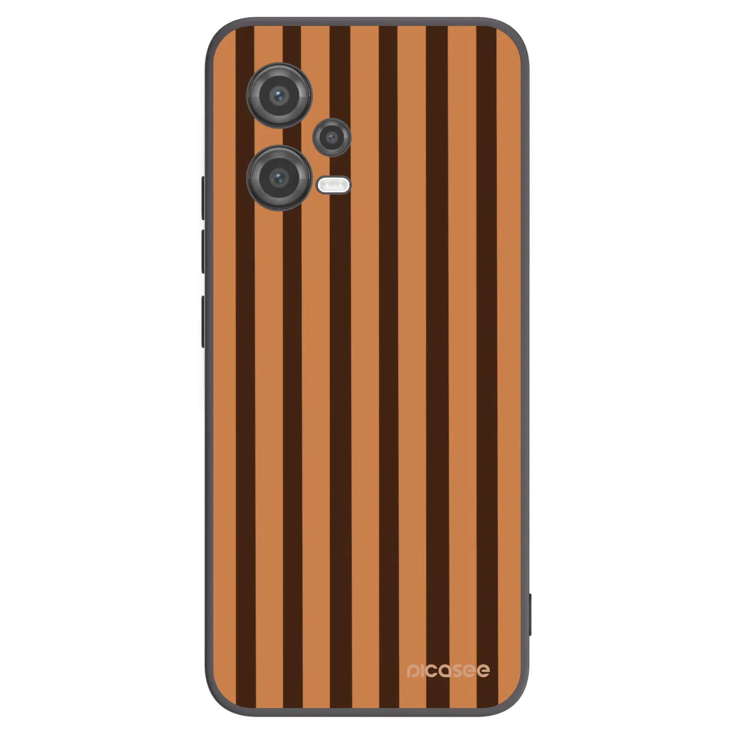 Picasee Μαύρη θήκη σιλικόνης για Xiaomi Poco X5 - Caramel lines
