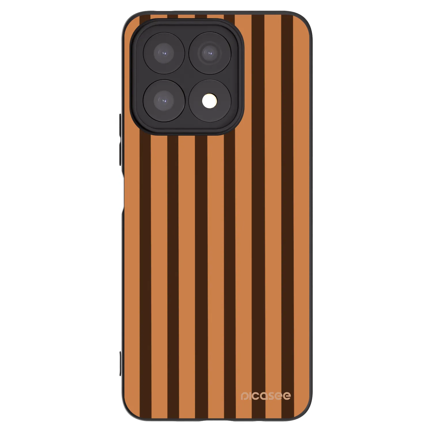 Picasee Μαύρη θήκη σιλικόνης για Honor X8a - Caramel lines