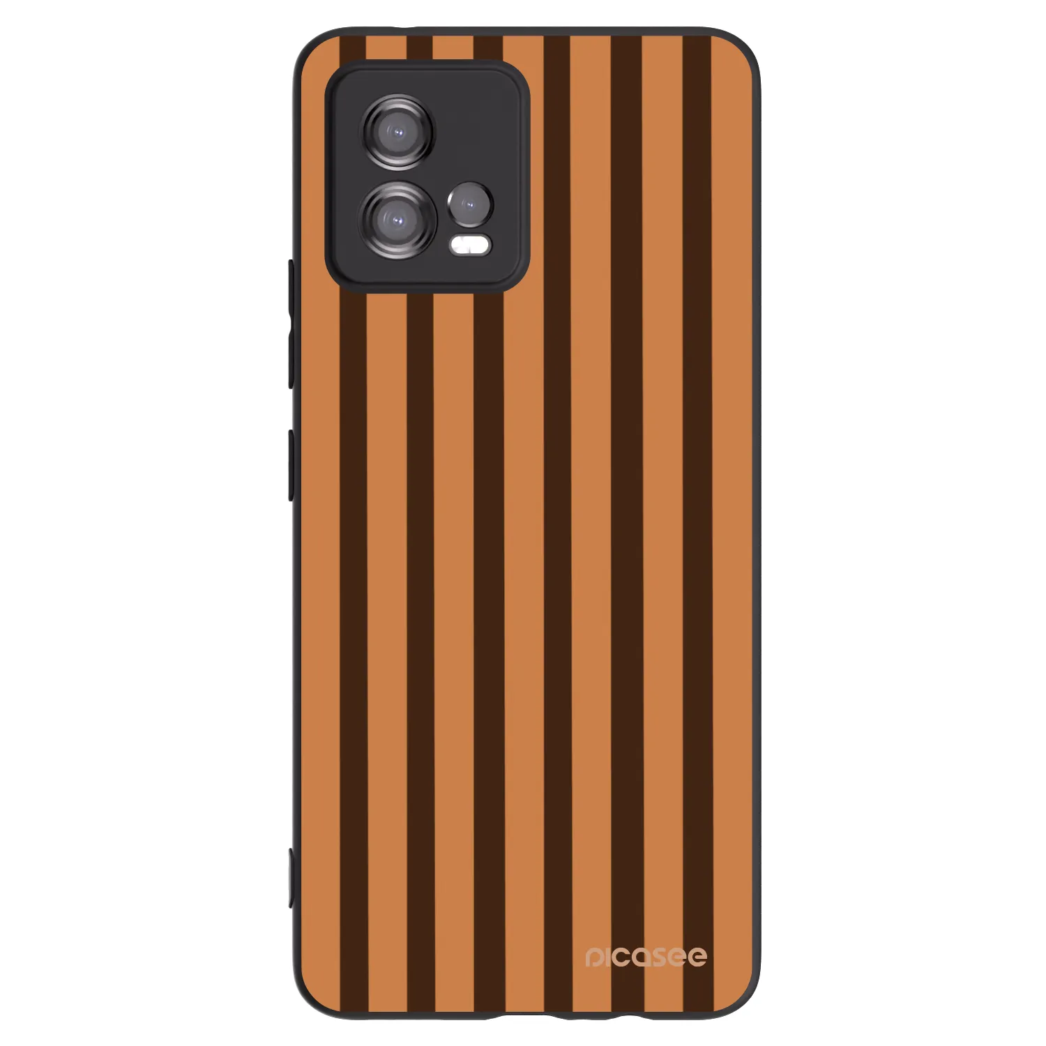 Picasee Μαύρη θήκη σιλικόνης για Motorola Moto G72 - Caramel lines