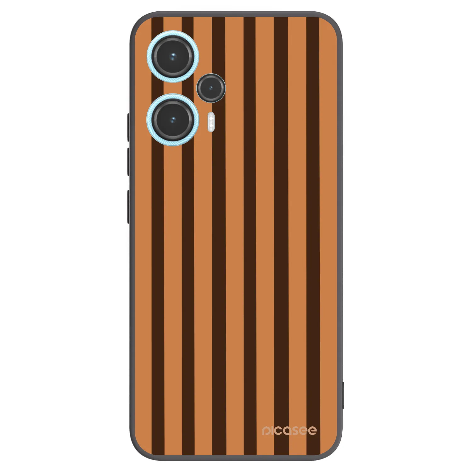 Picasee Μαύρη θήκη σιλικόνης για Xiaomi Poco F5 - Caramel lines