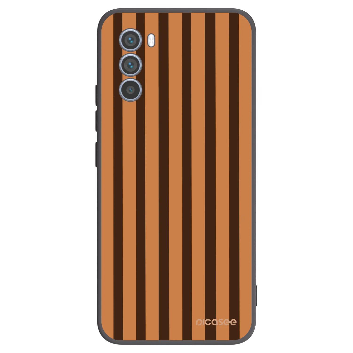 Picasee Μαύρη θήκη σιλικόνης για Motorola Moto G62 - Caramel lines