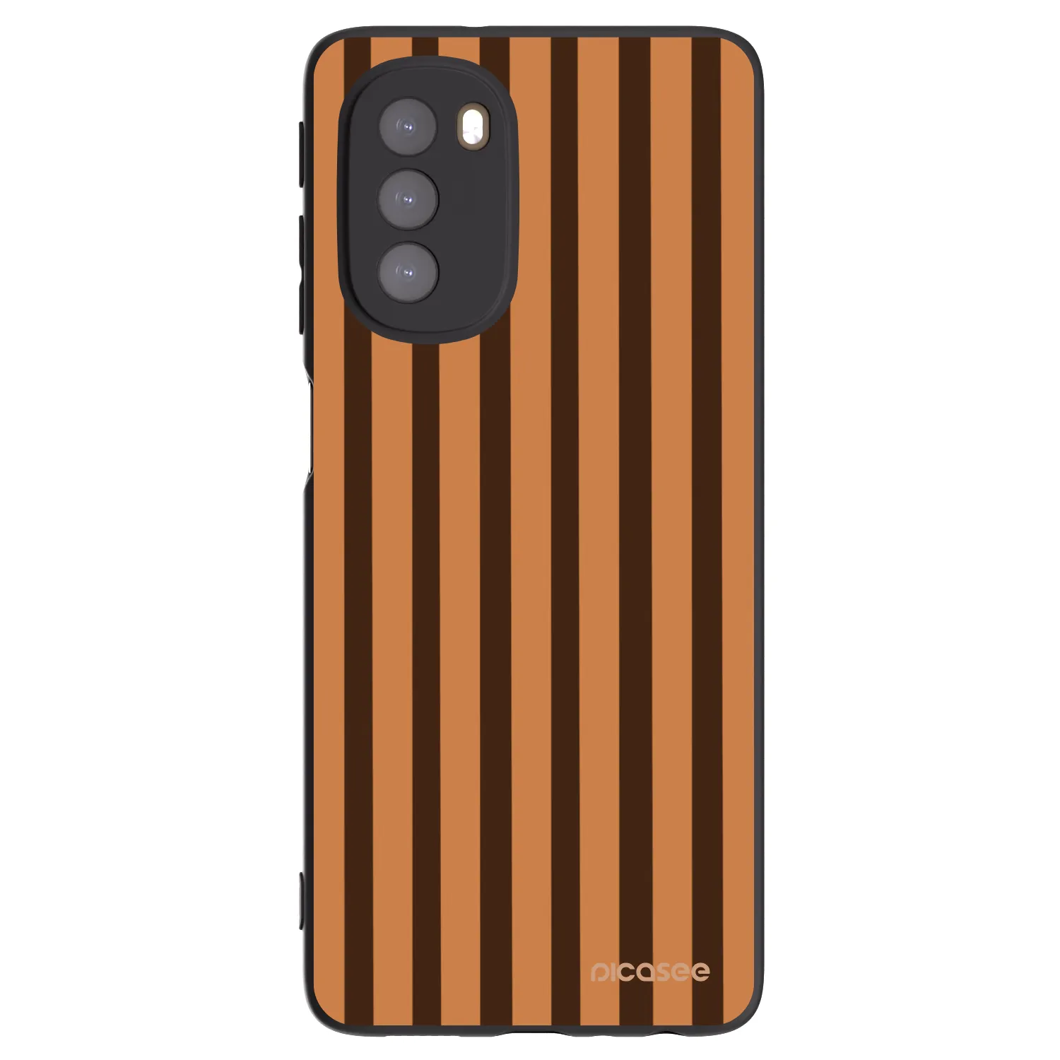 Picasee Μαύρη θήκη σιλικόνης για Motorola Moto G51 - Caramel lines