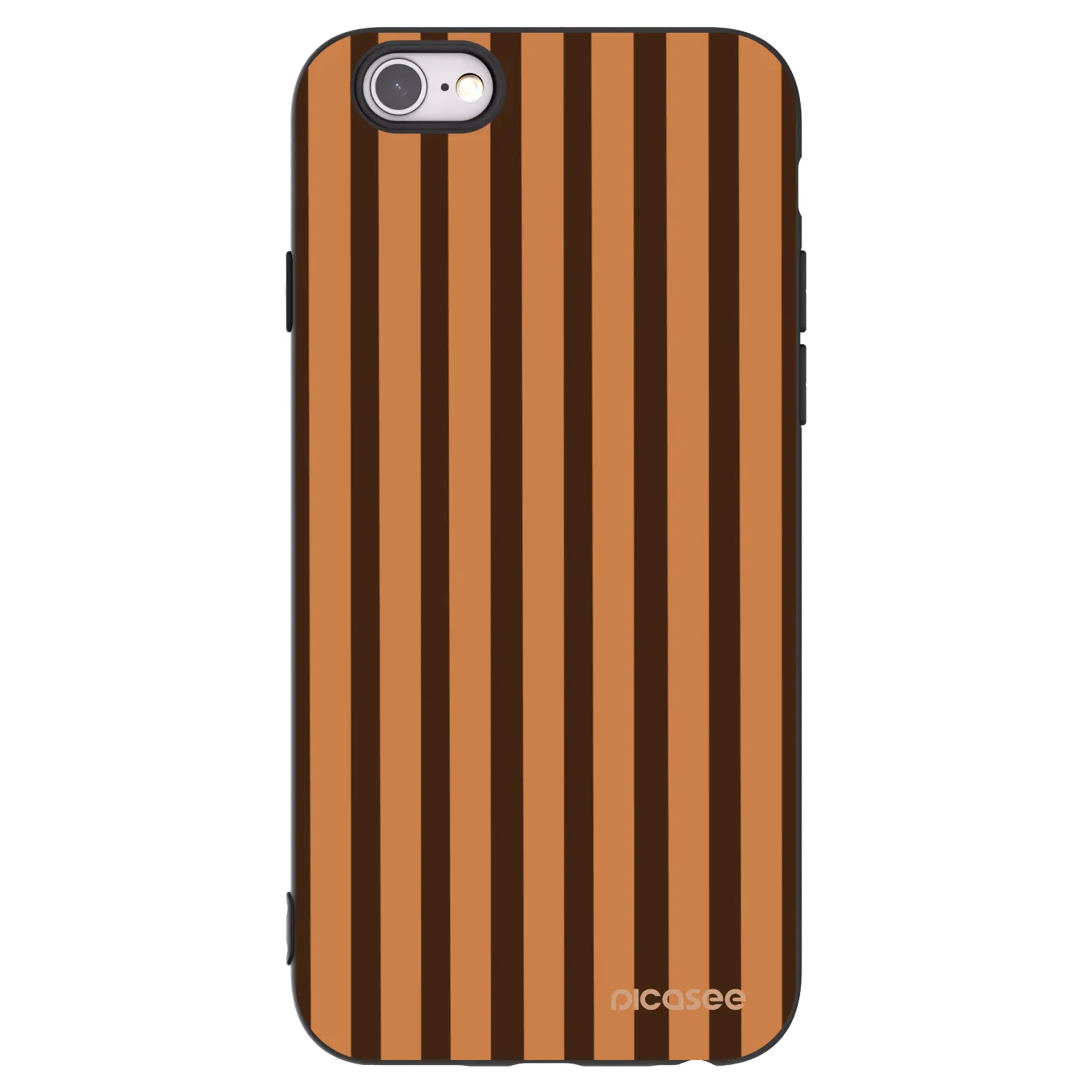 Picasee Μαύρη θήκη σιλικόνης για Apple iPhone 6/6S - Caramel lines