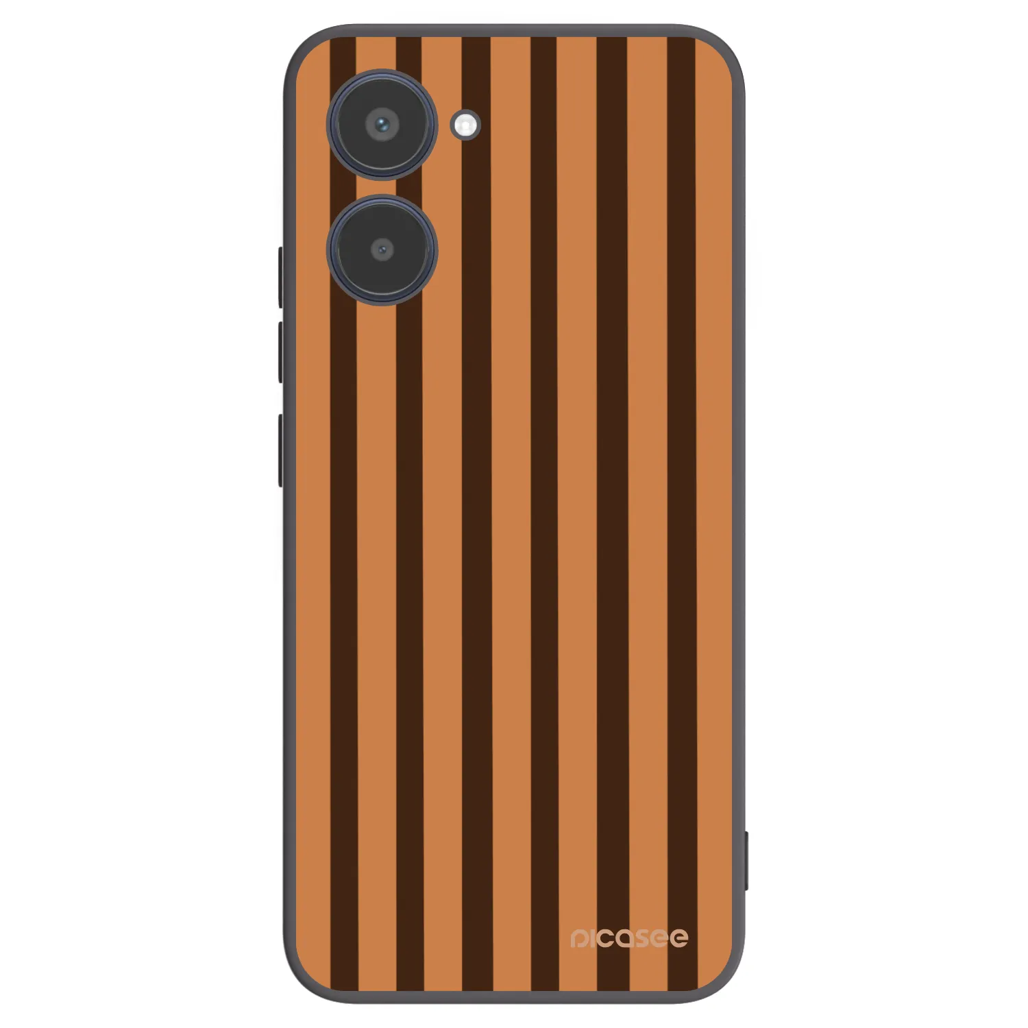 Picasee Μαύρη θήκη σιλικόνης για Realme 10 4G - Caramel lines