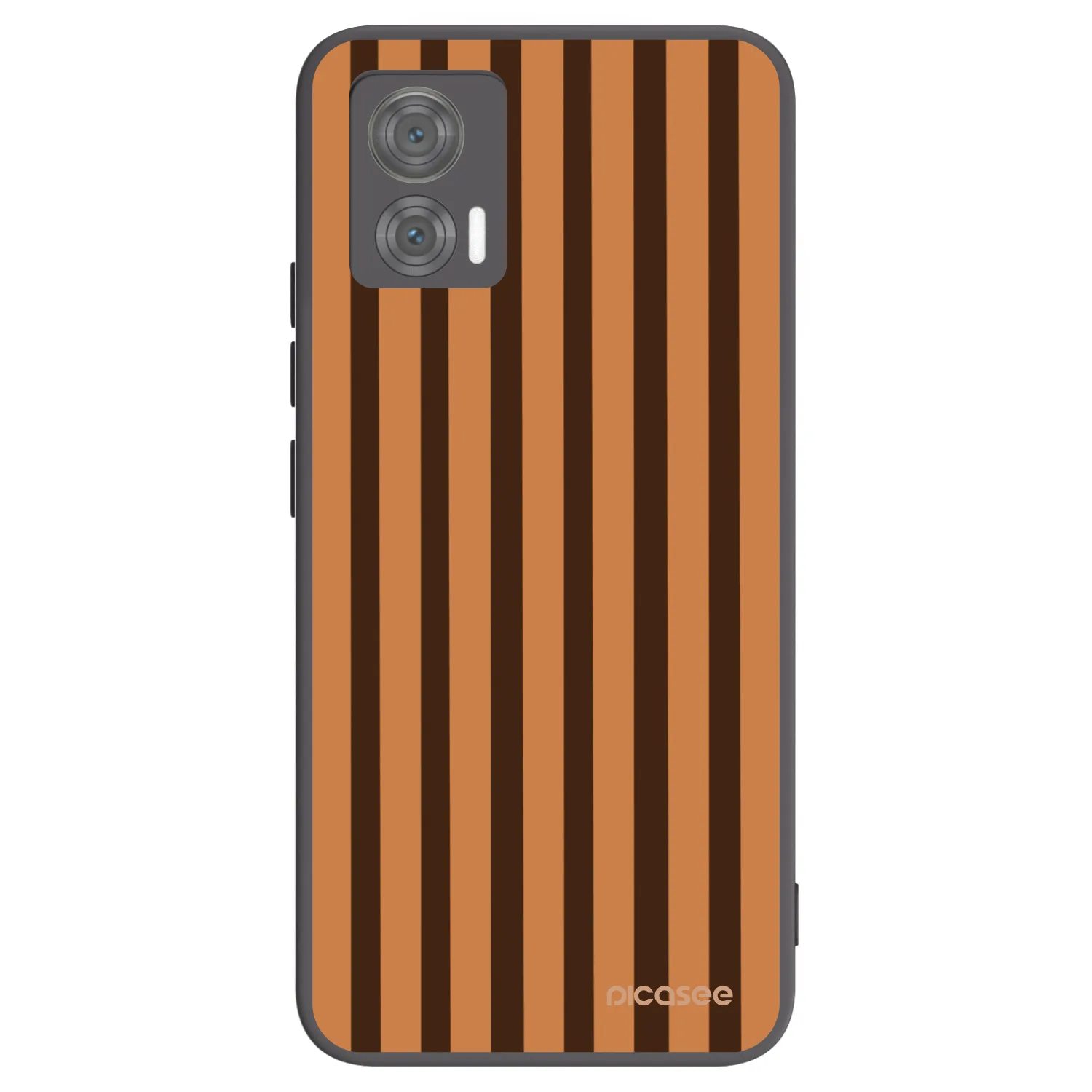 Picasee Μαύρη θήκη σιλικόνης για Motorola Edge 30 Neo - Caramel lines