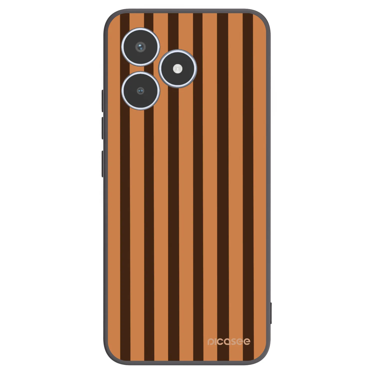 Picasee Μαύρη θήκη σιλικόνης για Realme C53 - Caramel lines