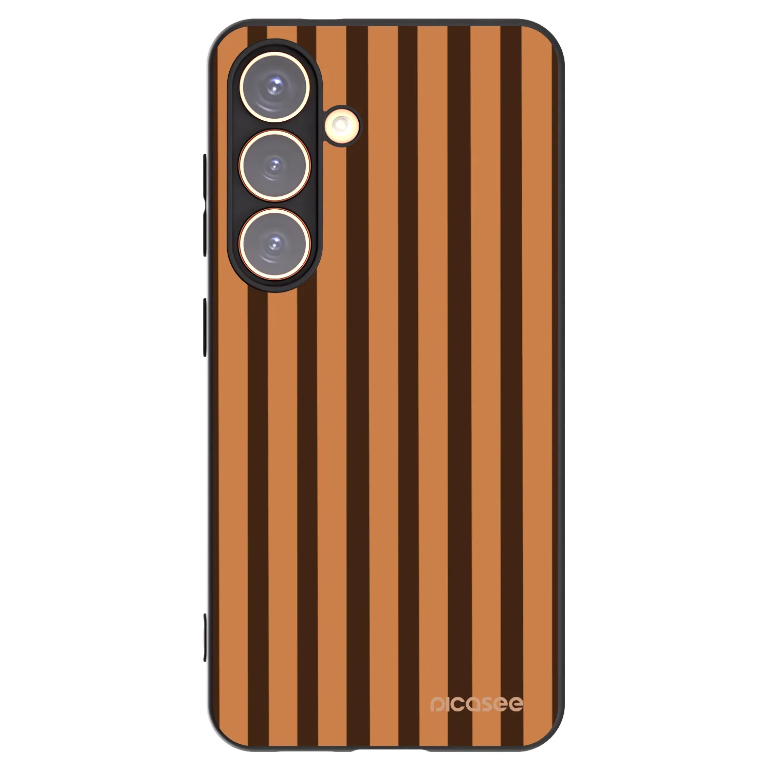 Picasee Μαύρη θήκη σιλικόνης για Samsung Galaxy S24 S921B 5G - Caramel lines