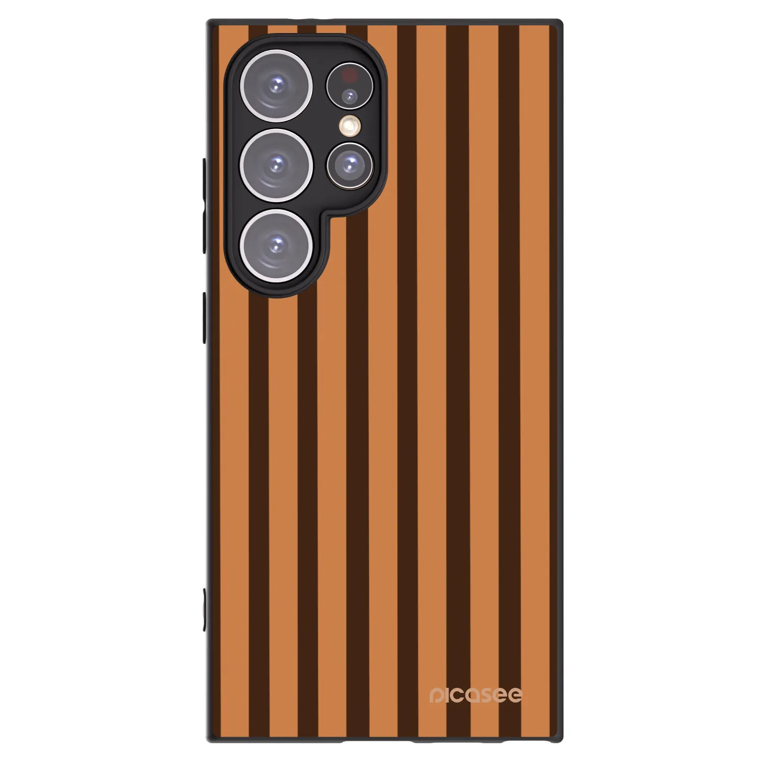 Picasee Μαύρη θήκη σιλικόνης για Samsung Galaxy S24 Ultra S928B 5G - Caramel lines
