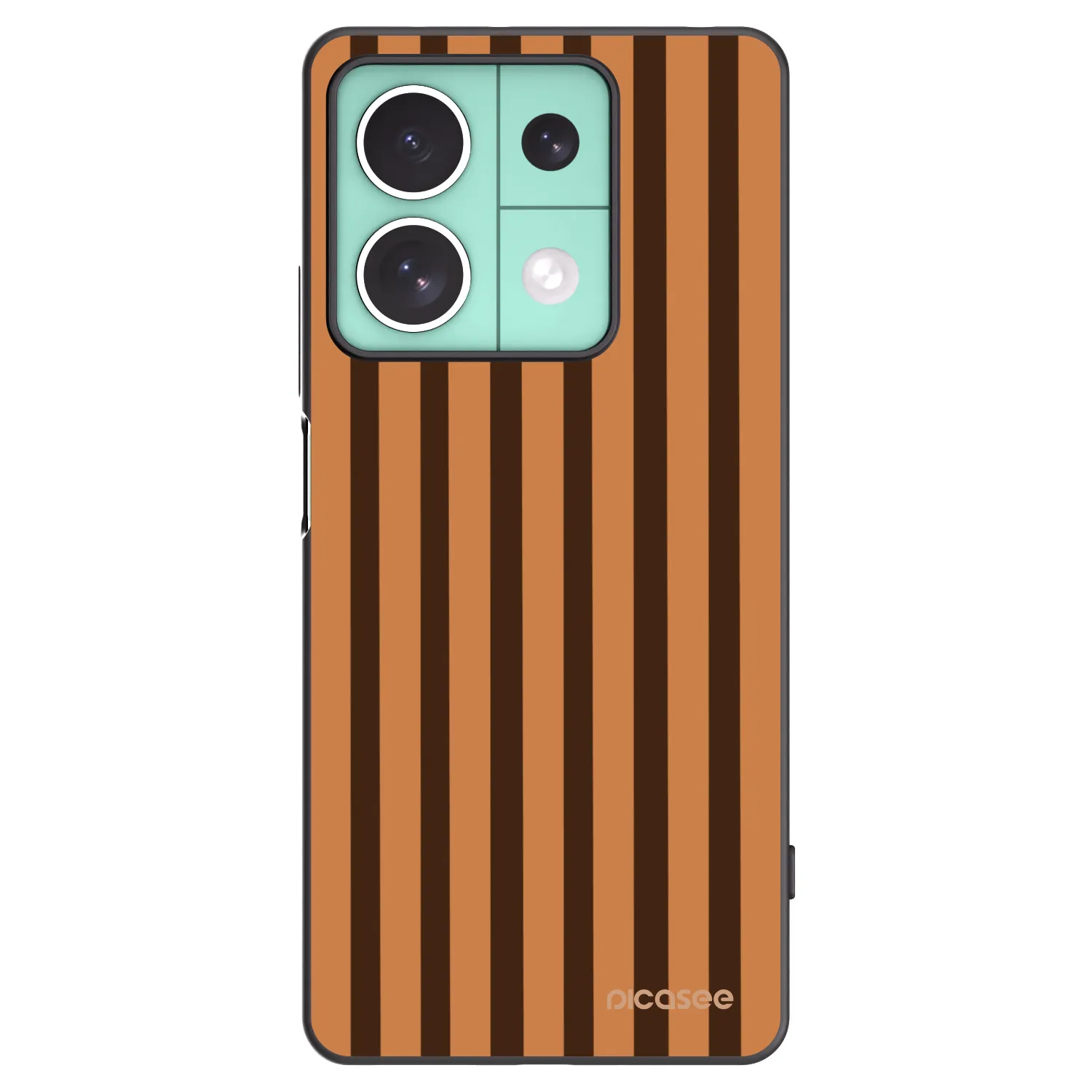 Picasee Μαύρη θήκη σιλικόνης για Xiaomi Redmi Note 13 5G - Caramel lines