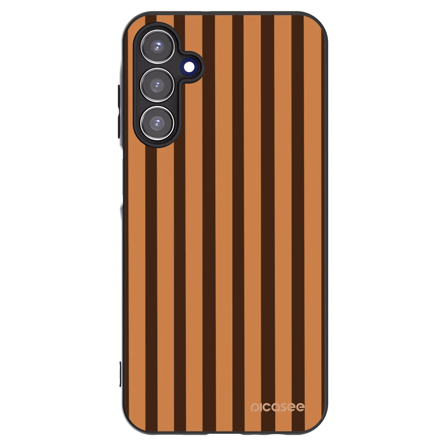 Picasee Μαύρη θήκη σιλικόνης για Samsung Galaxy A15 A156B 5G - Caramel lines
