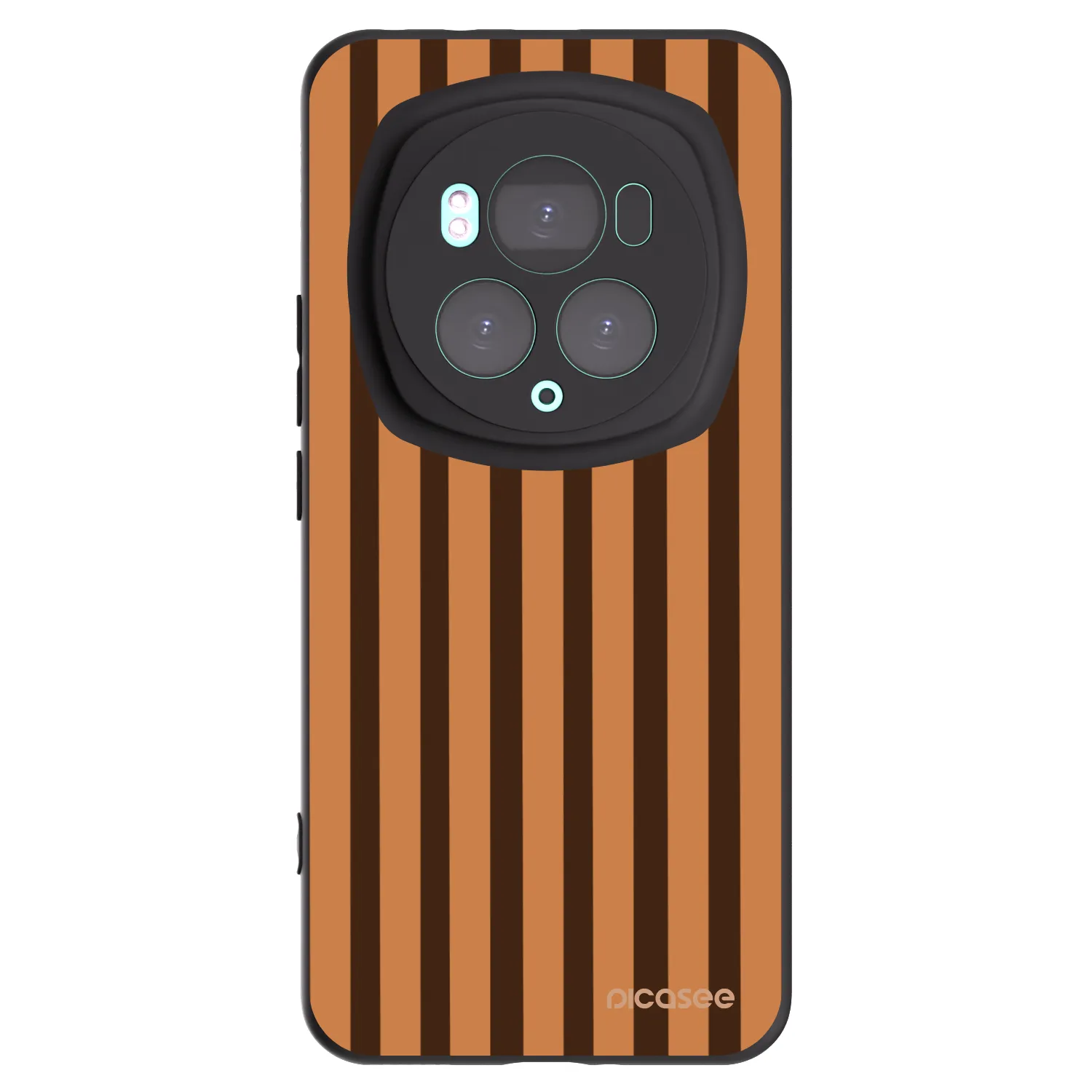 Picasee Μαύρη θήκη σιλικόνης για Honor Magic6 Pro - Caramel lines