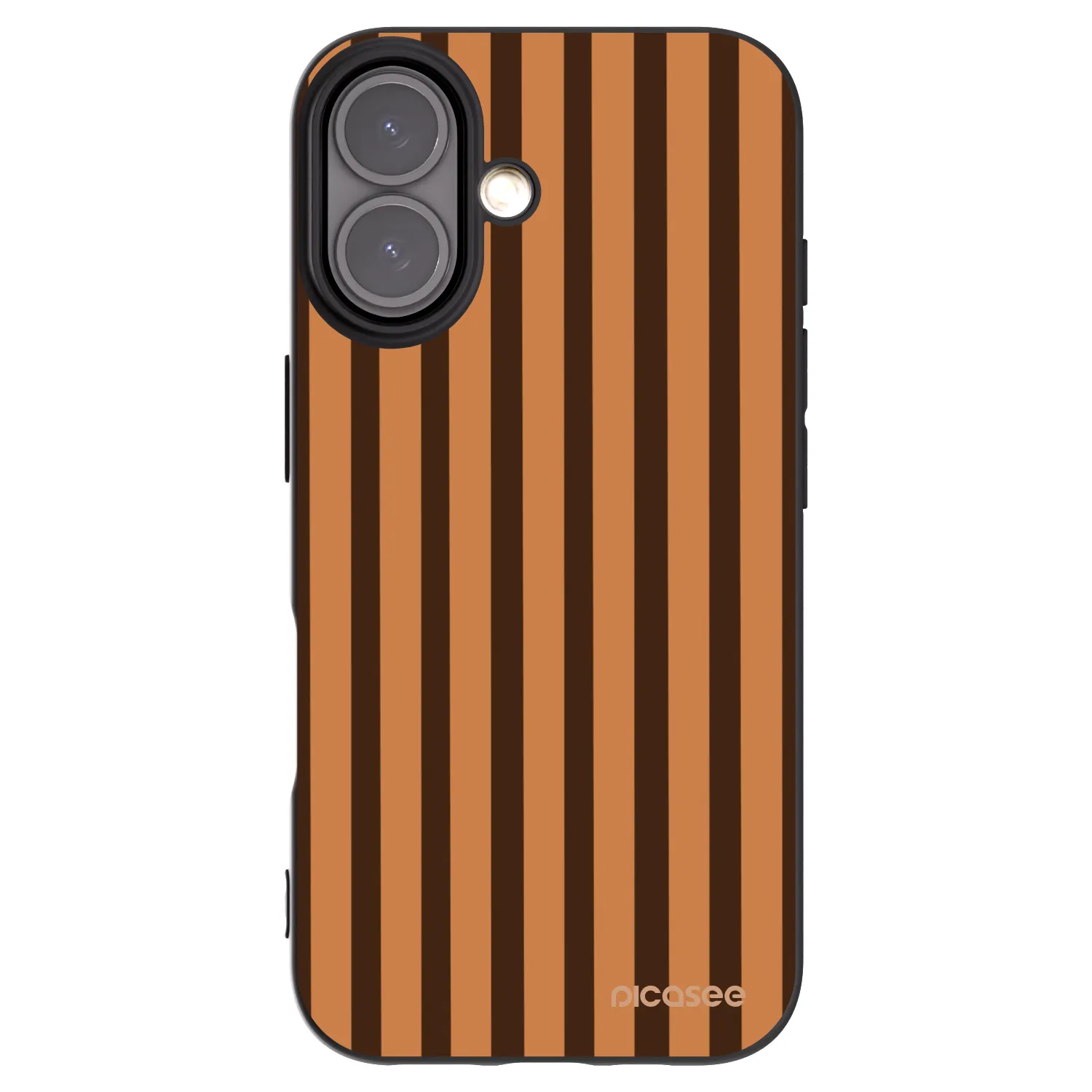 Picasee Μαύρη θήκη σιλικόνης για Apple iPhone 16 - Caramel lines