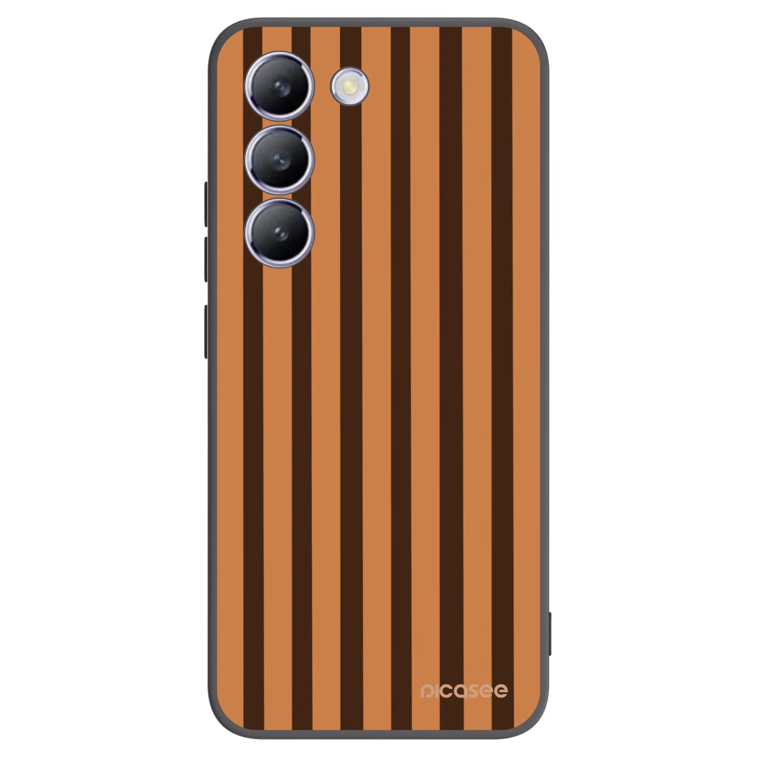 Picasee Μαύρη θήκη σιλικόνης για Vivo V40 SE 5G - Caramel lines