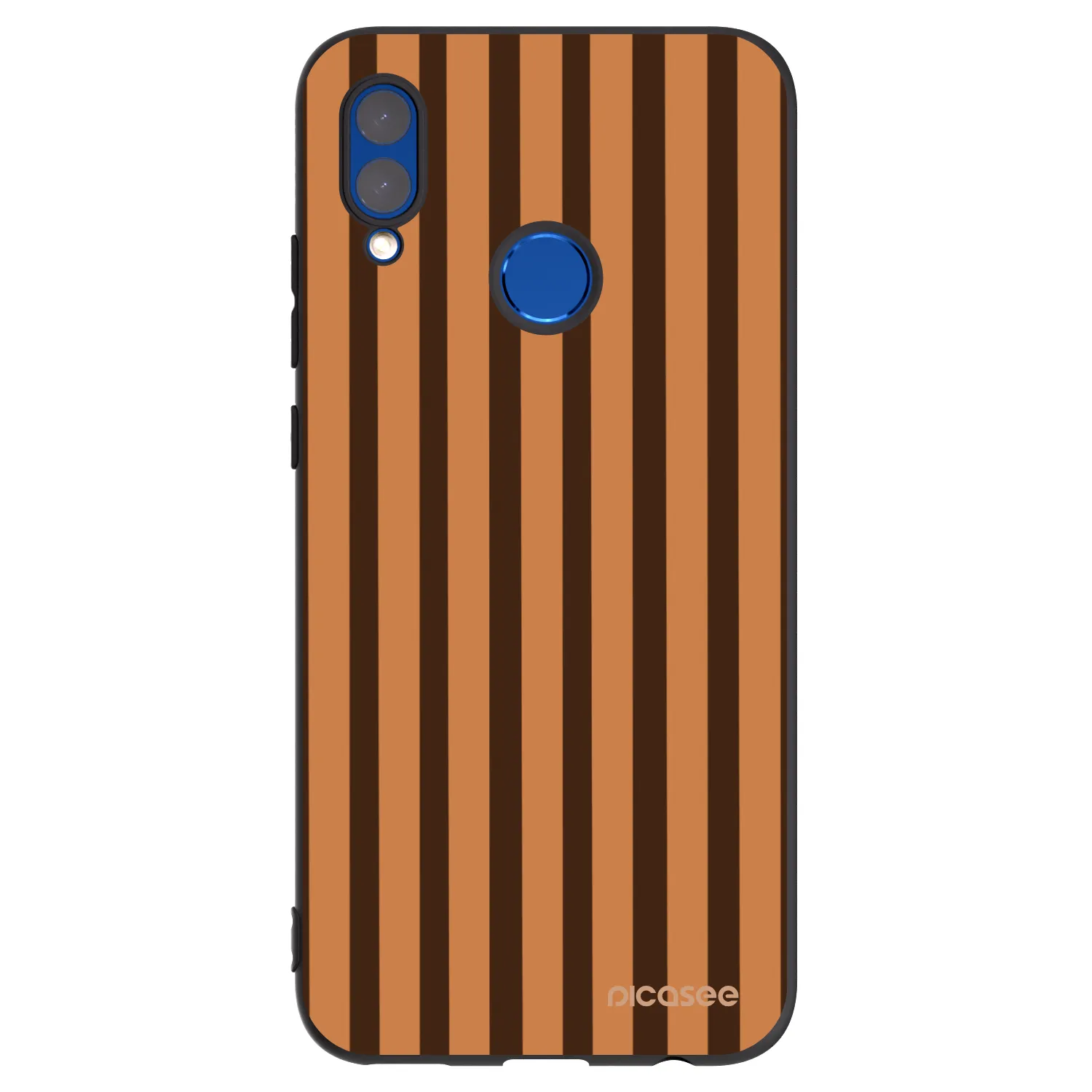 Picasee Μαύρη θήκη σιλικόνης για Huawei P Smart 2019 - Caramel lines