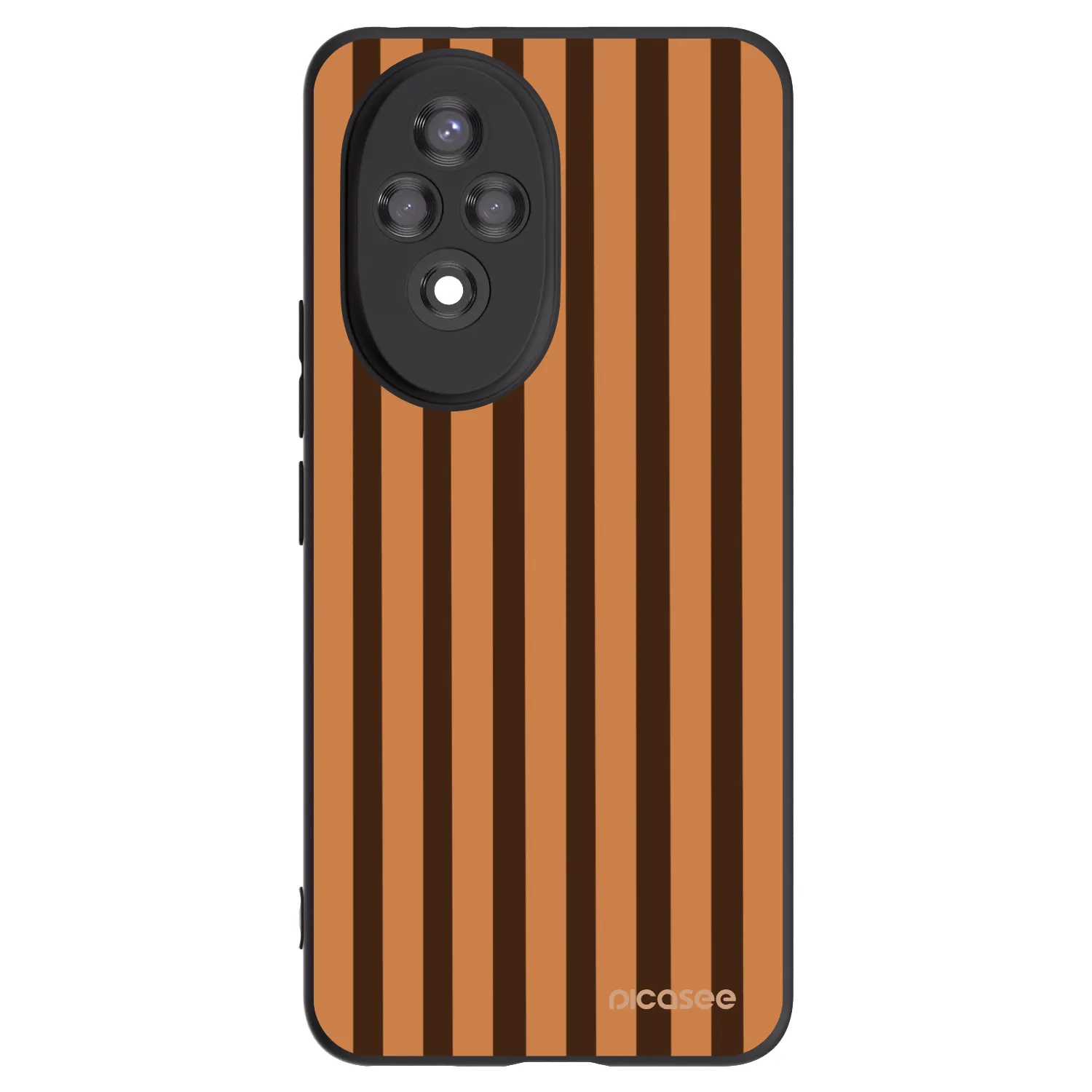 Picasee Μαύρη θήκη σιλικόνης για Honor 200 5G - Caramel lines