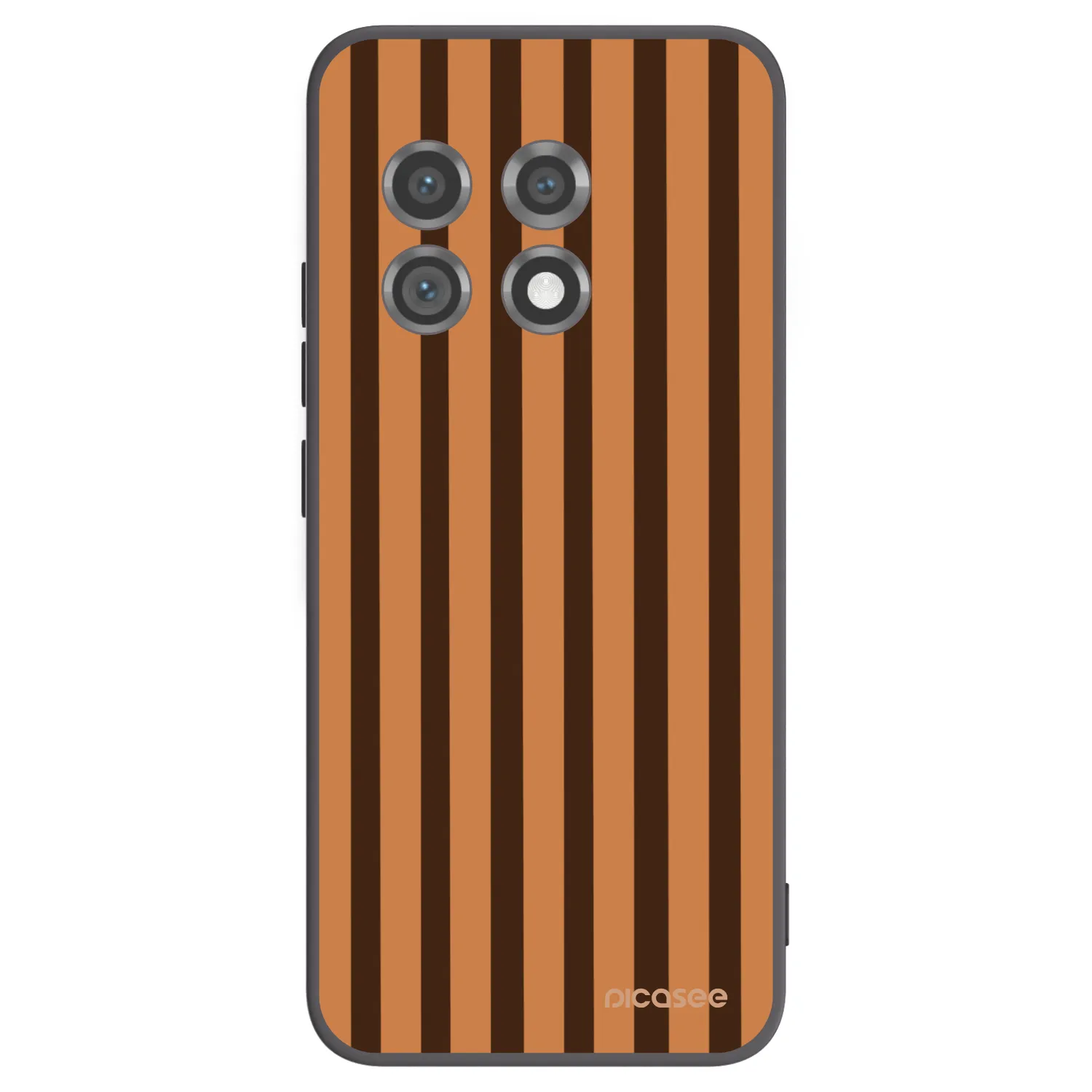 Picasee Μαύρη θήκη σιλικόνης για OnePlus 11 5G - Caramel lines