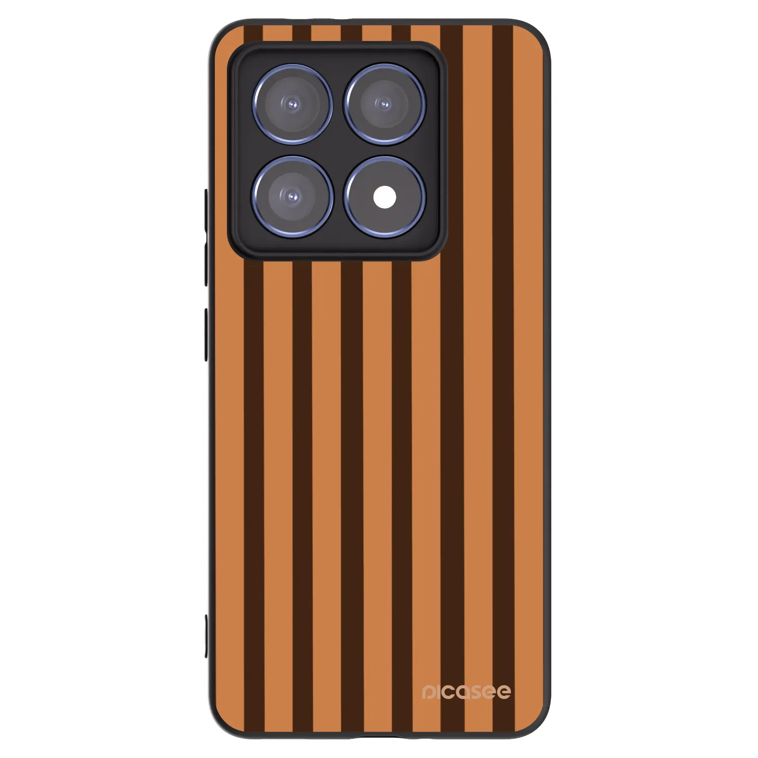 Picasee Μαύρη θήκη σιλικόνης για Xiaomi 14T Pro - Caramel lines