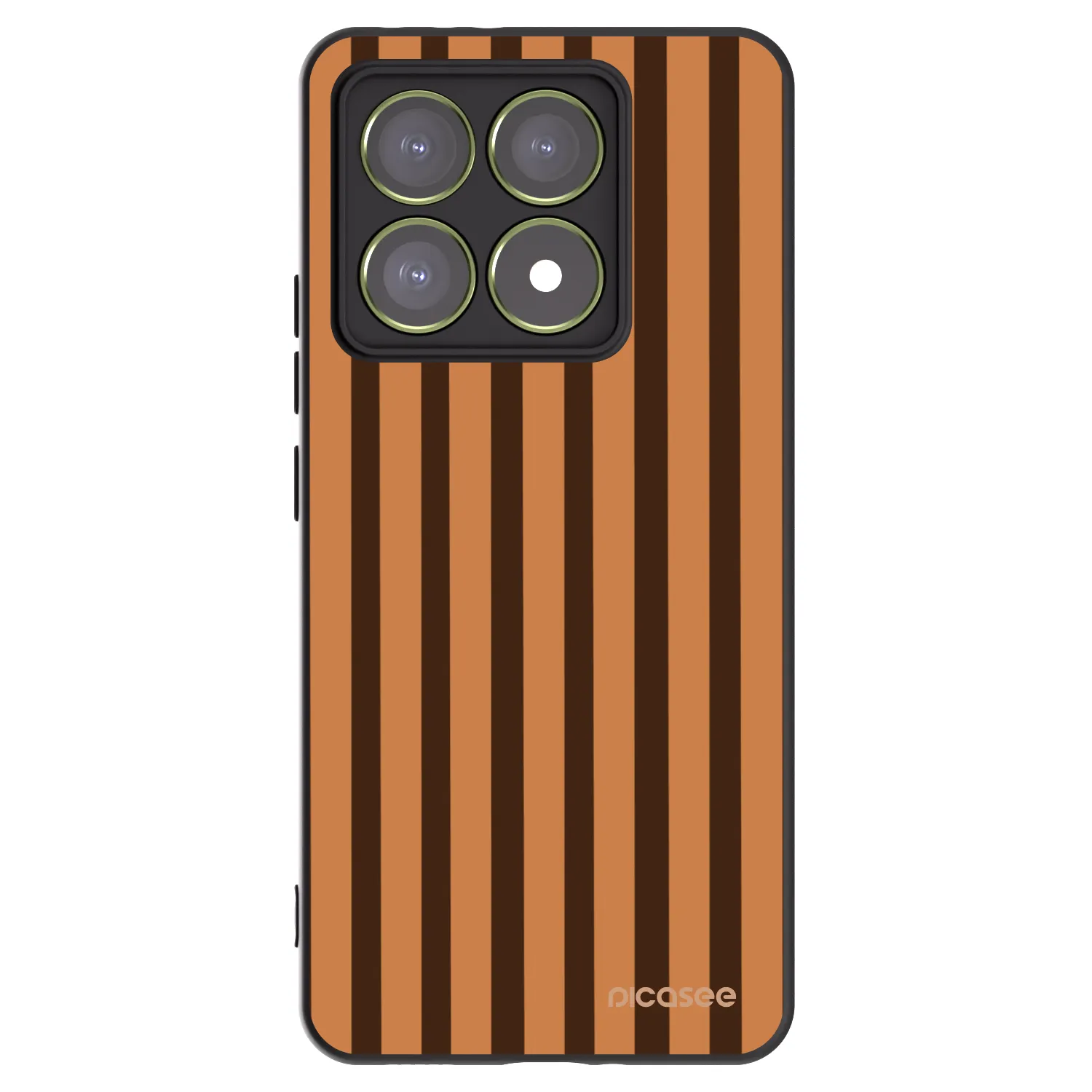 Picasee Μαύρη θήκη σιλικόνης για Xiaomi 14T - Caramel lines