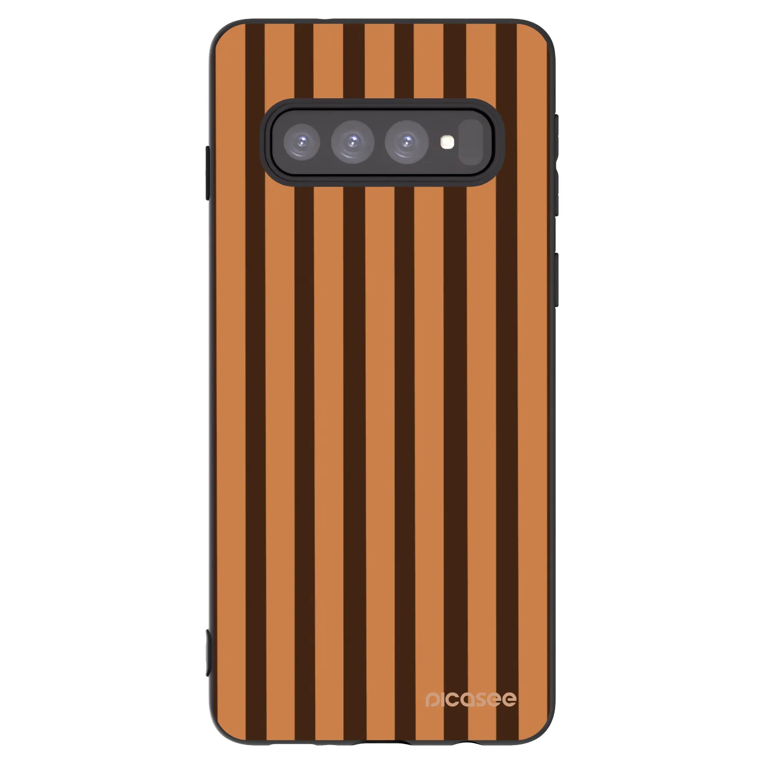 Picasee Μαύρη θήκη σιλικόνης για Samsung Galaxy S10 G973 - Caramel lines