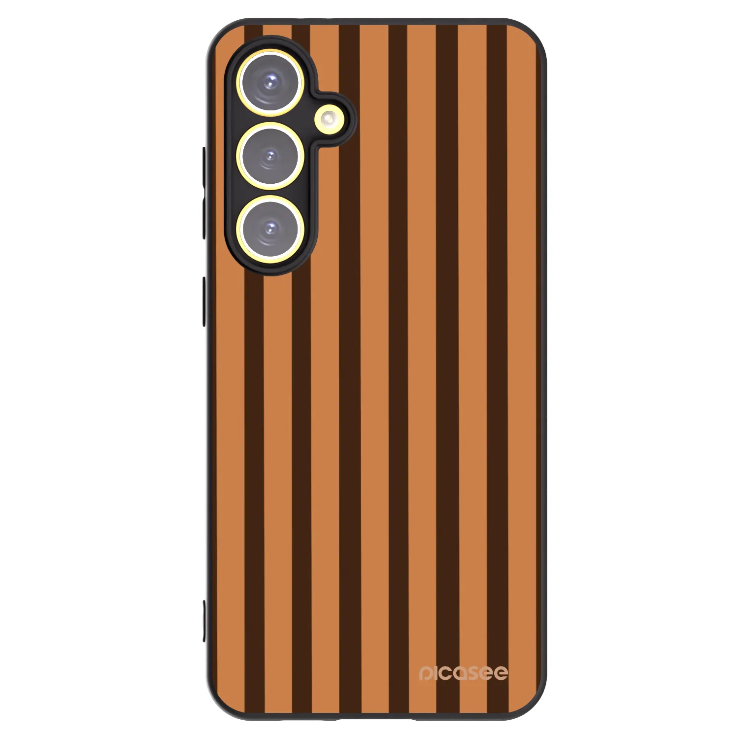 Picasee Μαύρη θήκη σιλικόνης για Samsung Galaxy S24 FE S721B - Caramel lines