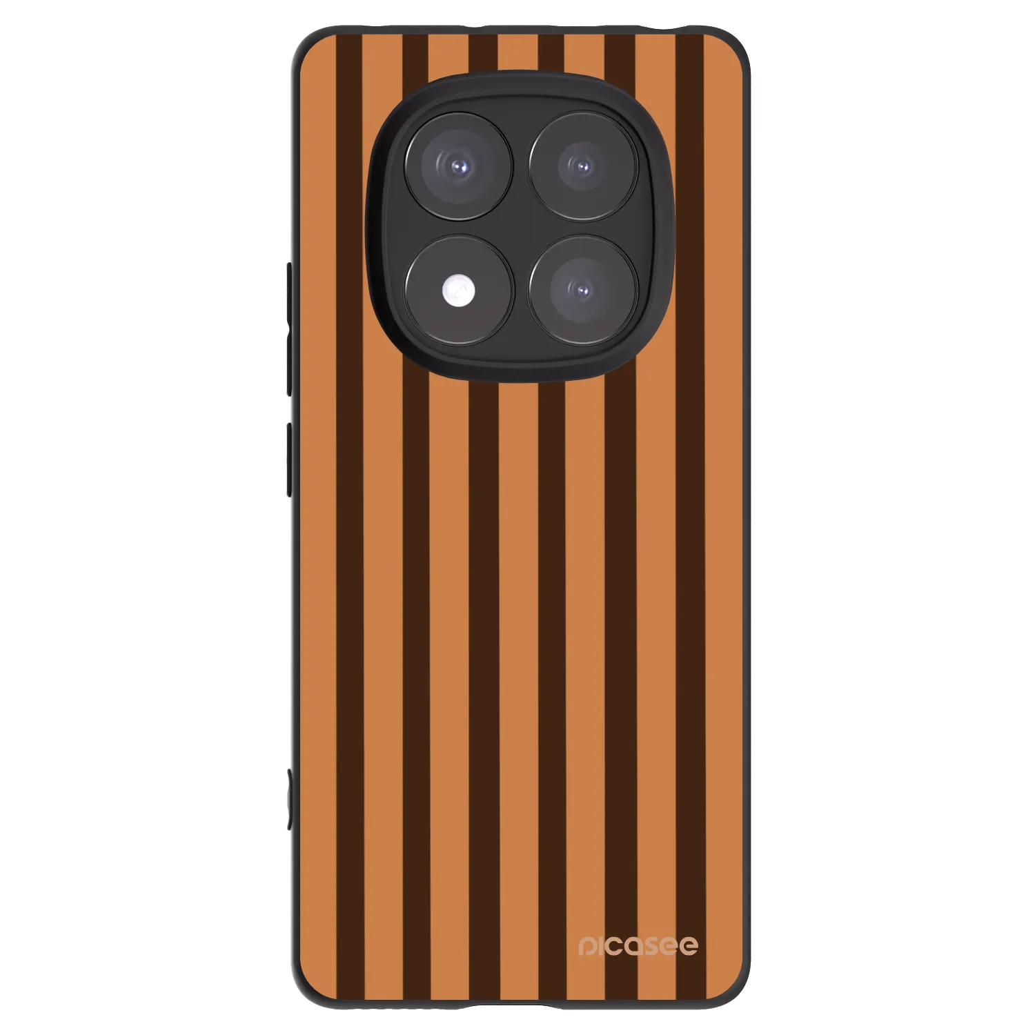 Picasee Μαύρη θήκη σιλικόνης για Xiaomi Redmi Note 14 Pro 5G - Caramel lines