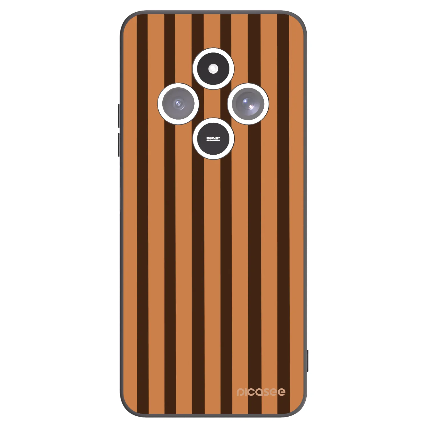 Picasee Μαύρη θήκη σιλικόνης για Xiaomi Redmi 14C - Caramel lines