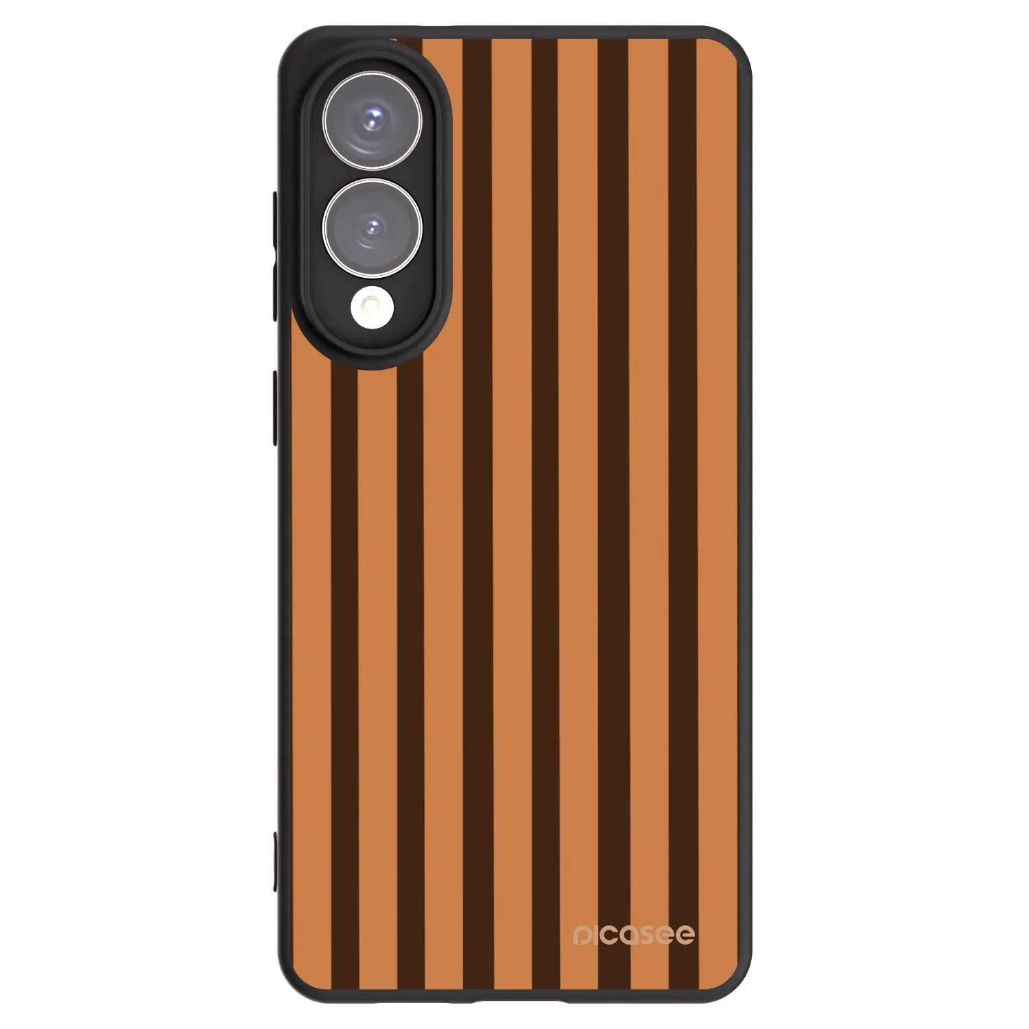 Picasee Μαύρη θήκη σιλικόνης για Samsung Galaxy S25 Edge 5G - Caramel lines