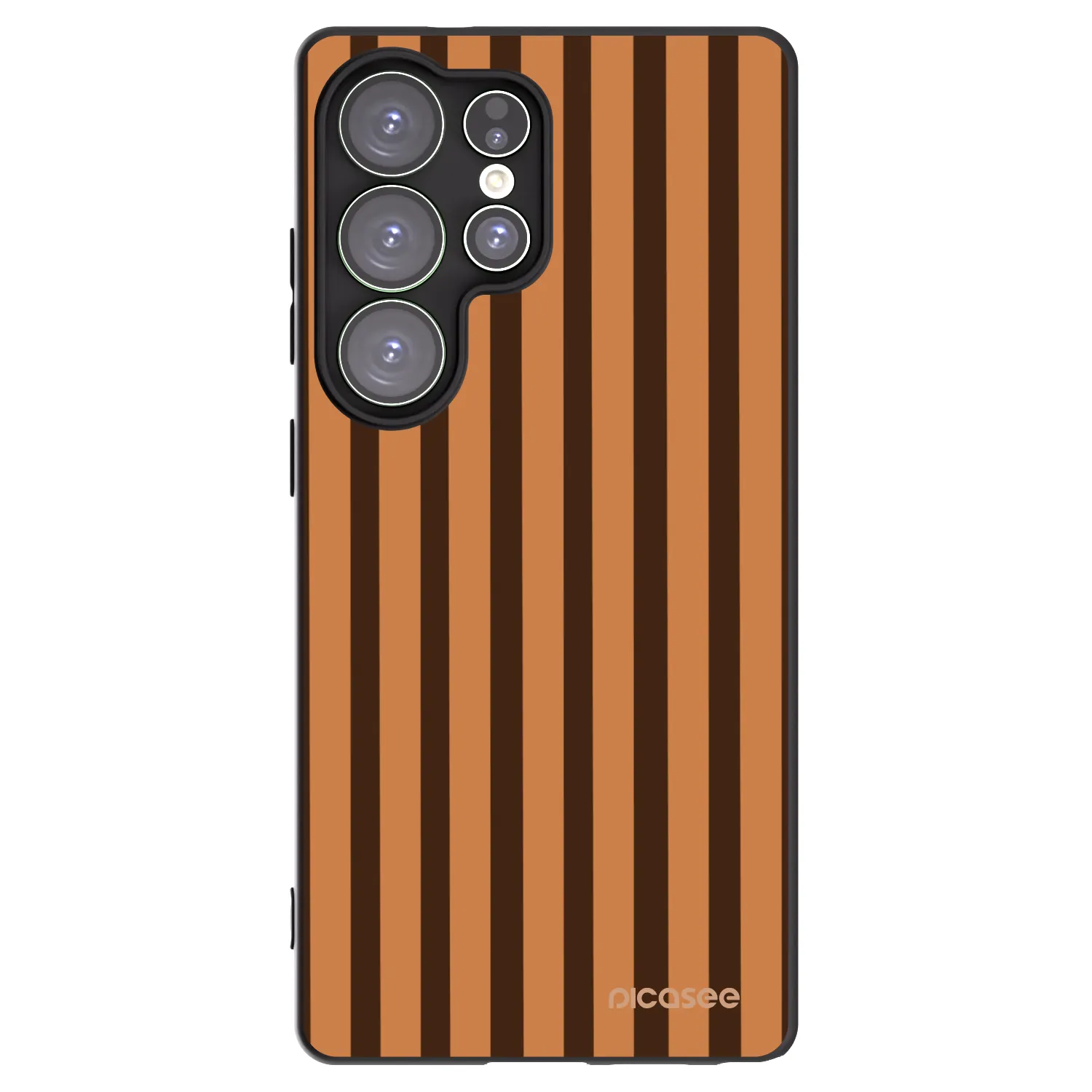 Picasee Μαύρη θήκη σιλικόνης για Samsung Galaxy S25 Ultra 5G - Caramel lines