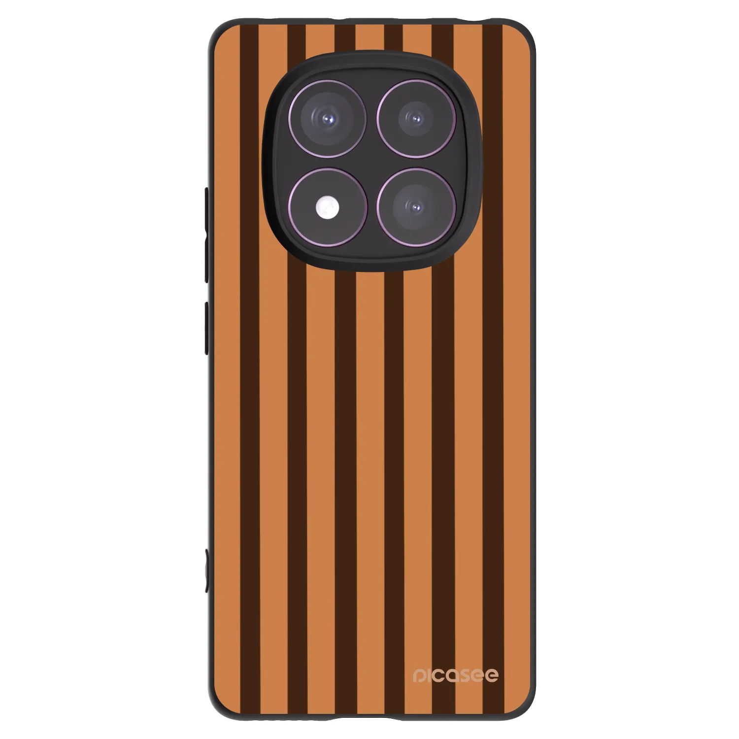 Picasee Μαύρη θήκη σιλικόνης για Xiaomi Redmi Note 14 Pro 4G - Caramel lines