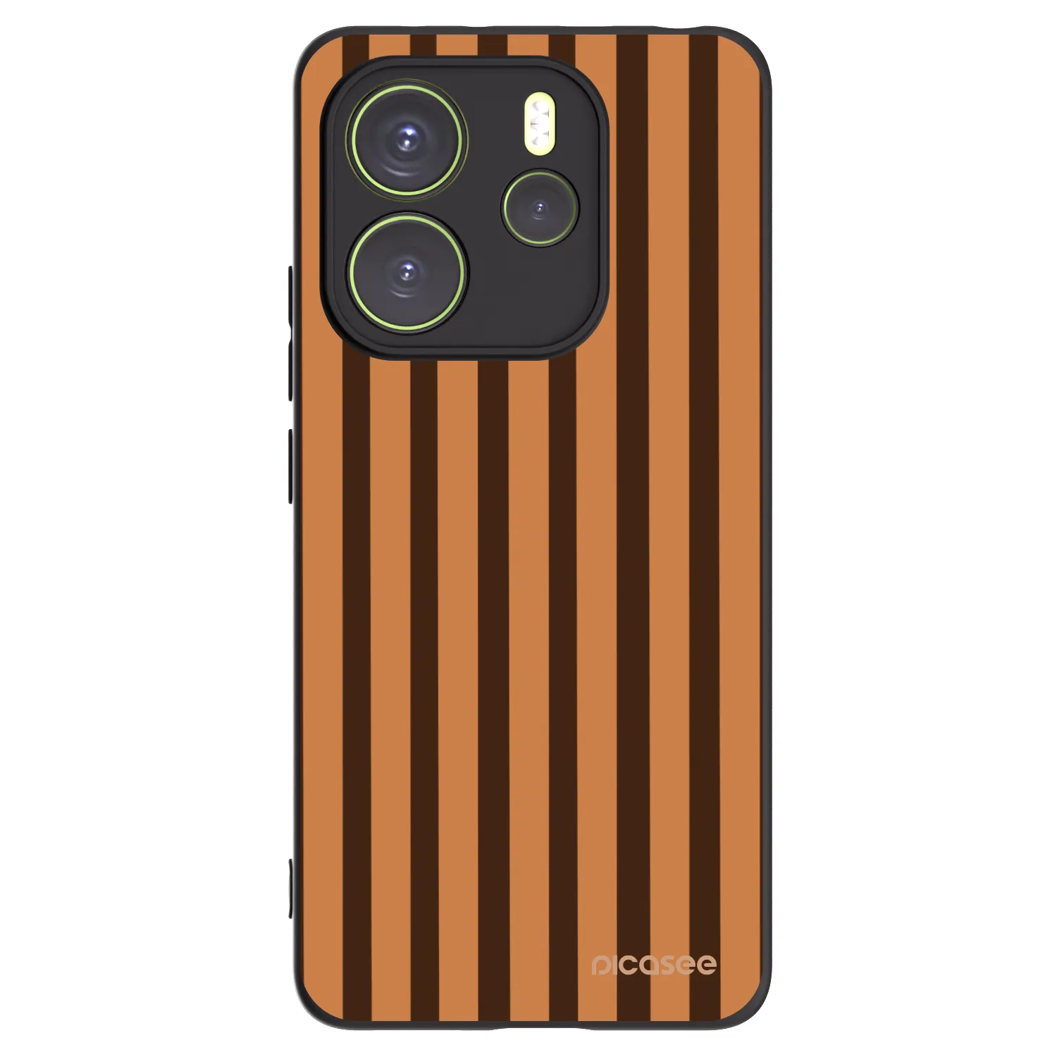 Picasee Μαύρη θήκη σιλικόνης για Xiaomi Redmi Note 14 4G - Caramel lines
