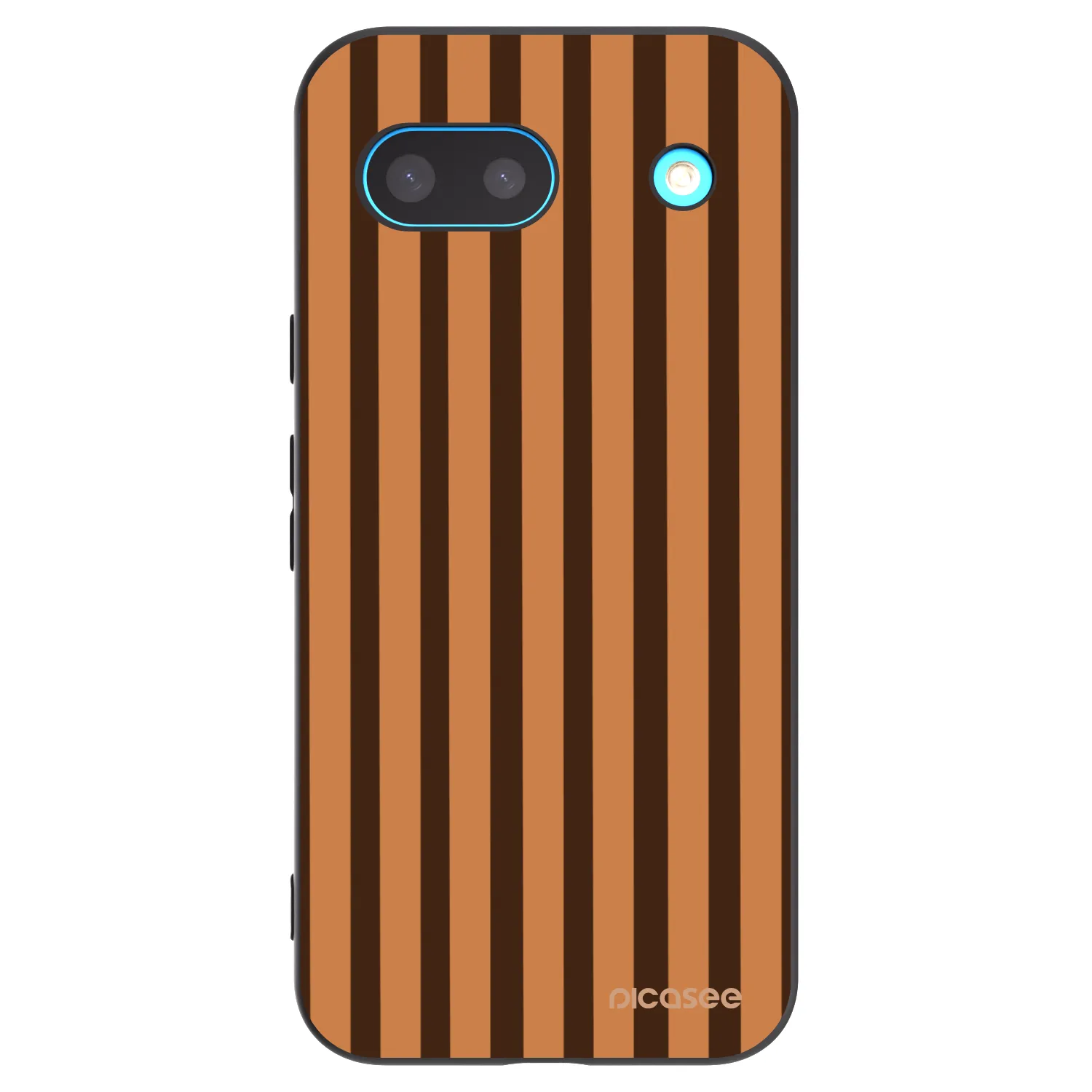 Picasee Μαύρη θήκη σιλικόνης για Google Pixel 8 - Caramel lines