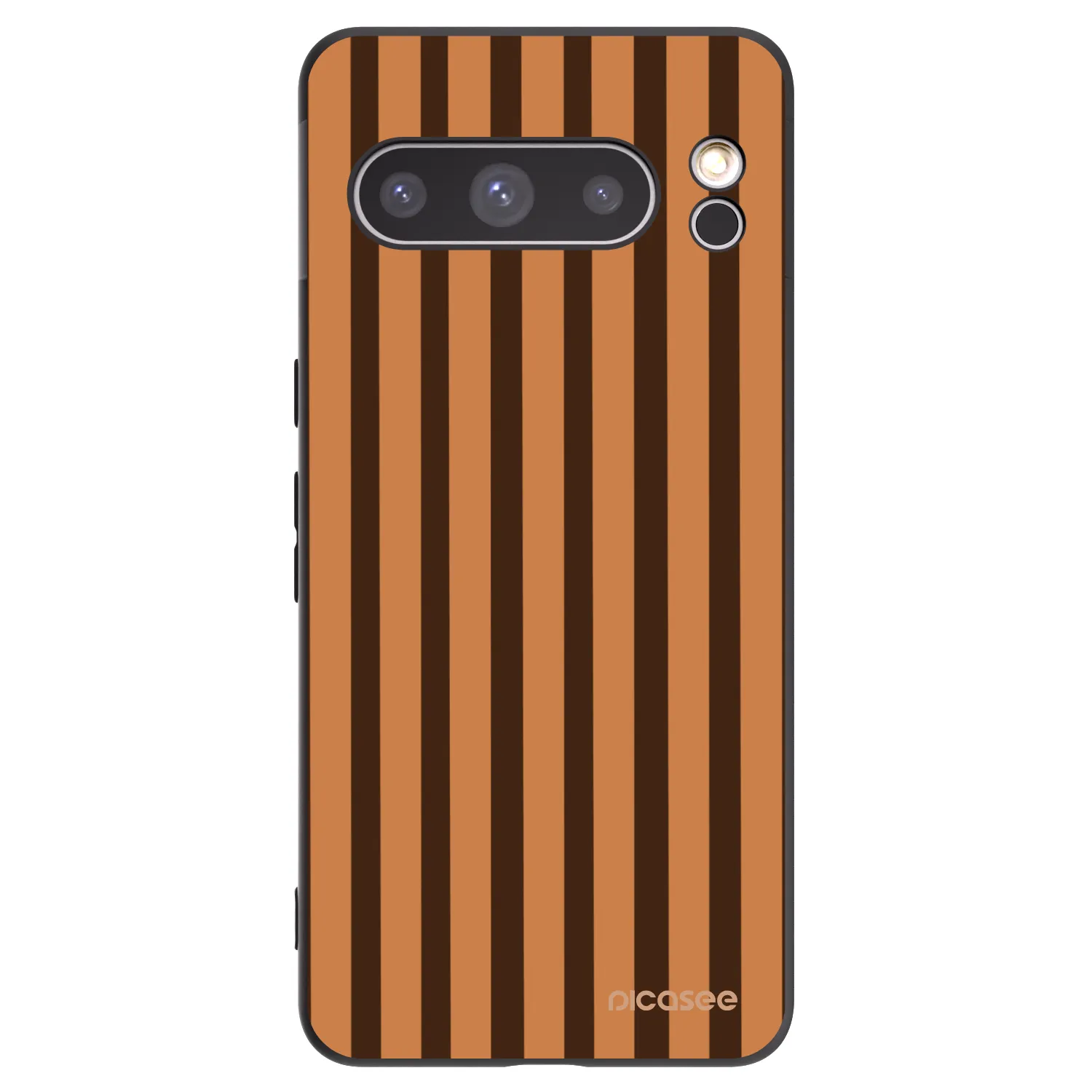 Picasee Μαύρη θήκη σιλικόνης για Google Pixel 8 Pro - Caramel lines