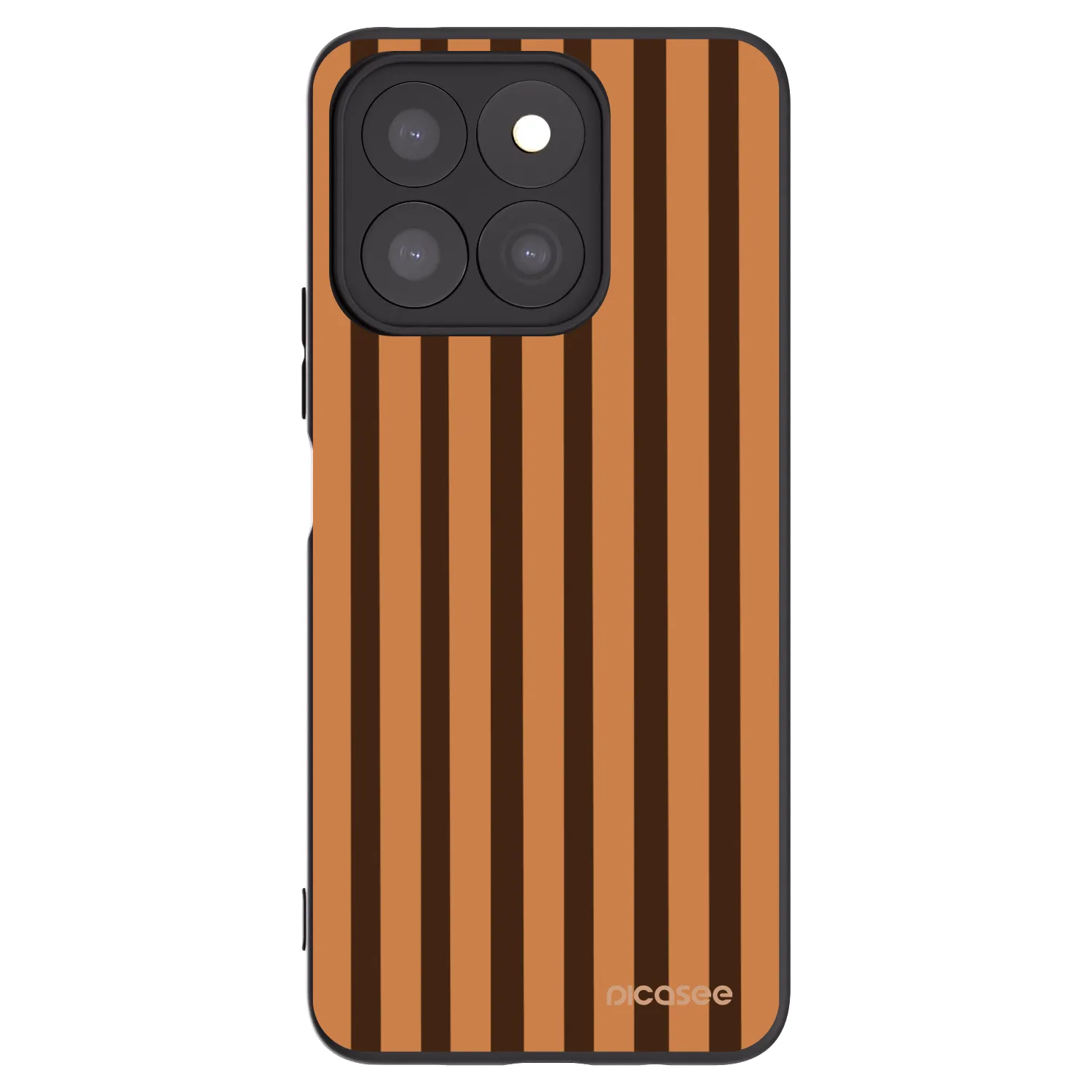 Picasee Μαύρη θήκη σιλικόνης για Honor X8c - Caramel lines
