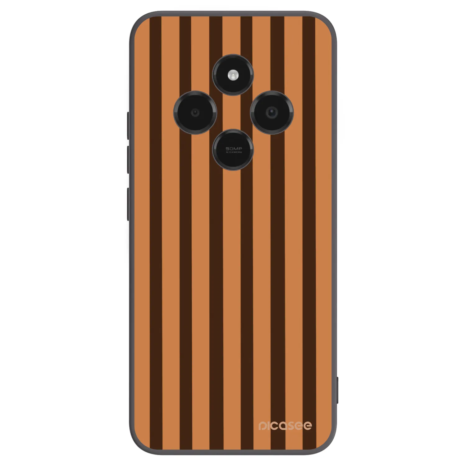 Picasee Μαύρη θήκη σιλικόνης για Xiaomi Poco C75 - Caramel lines