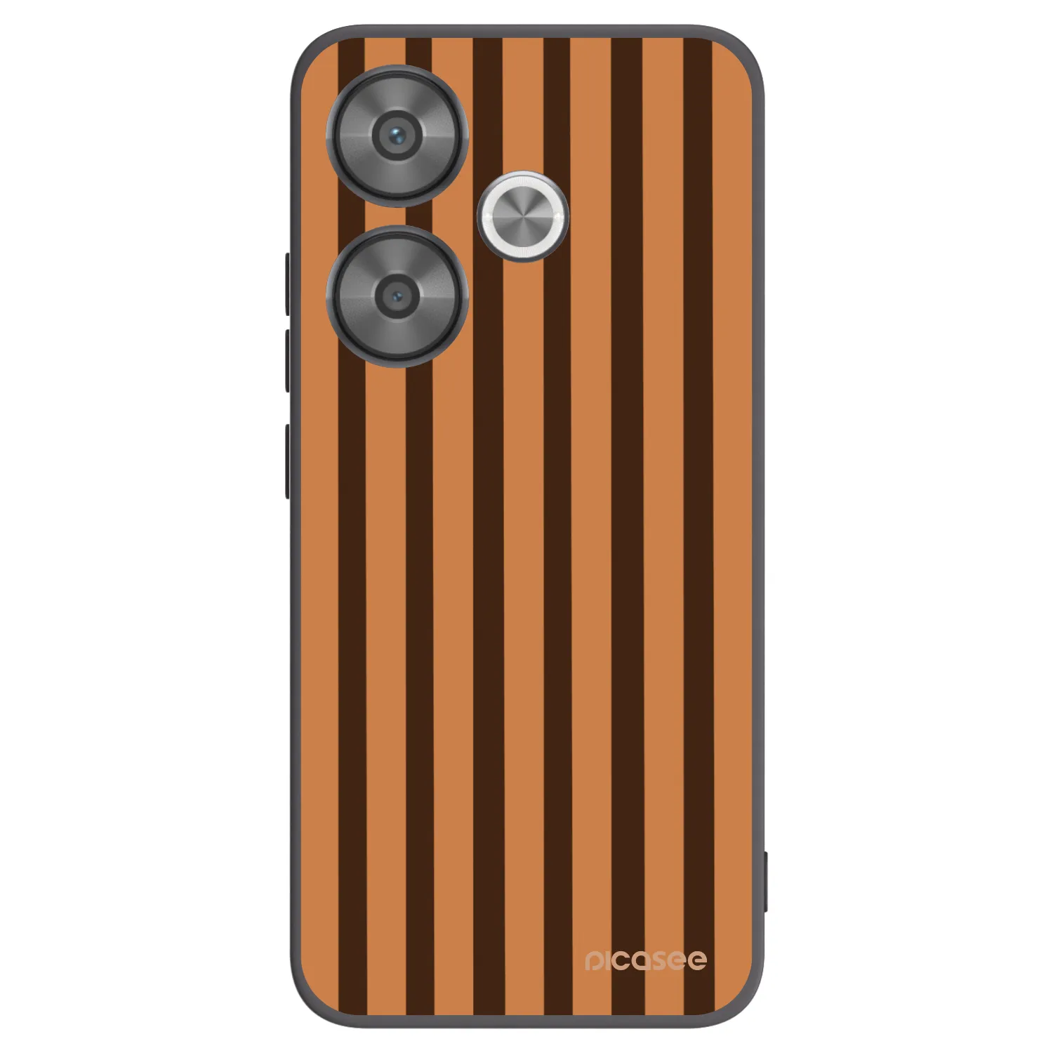 Picasee Μαύρη θήκη σιλικόνης για Xiaomi Poco F6 - Caramel lines