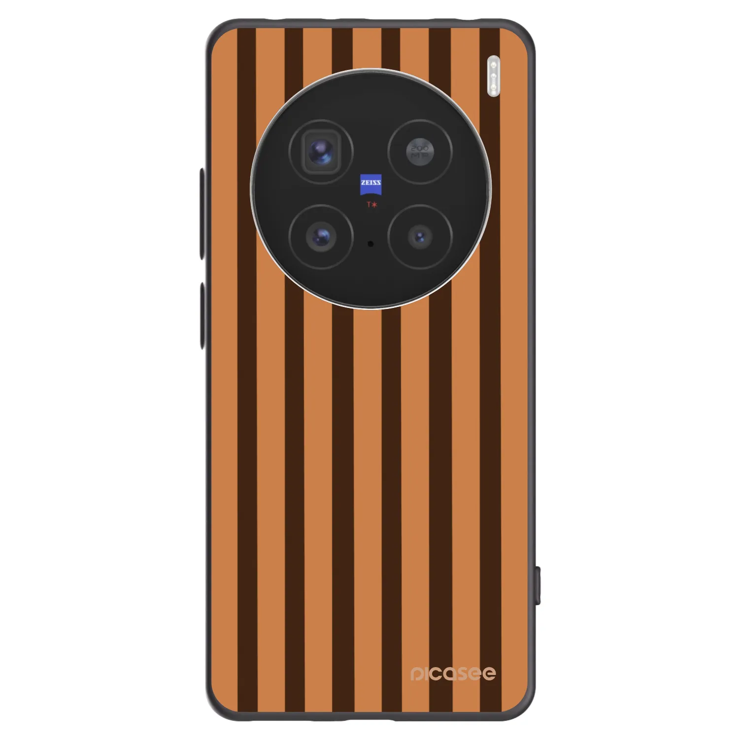Picasee Μαύρη θήκη σιλικόνης για Vivo X200 Pro - Caramel lines