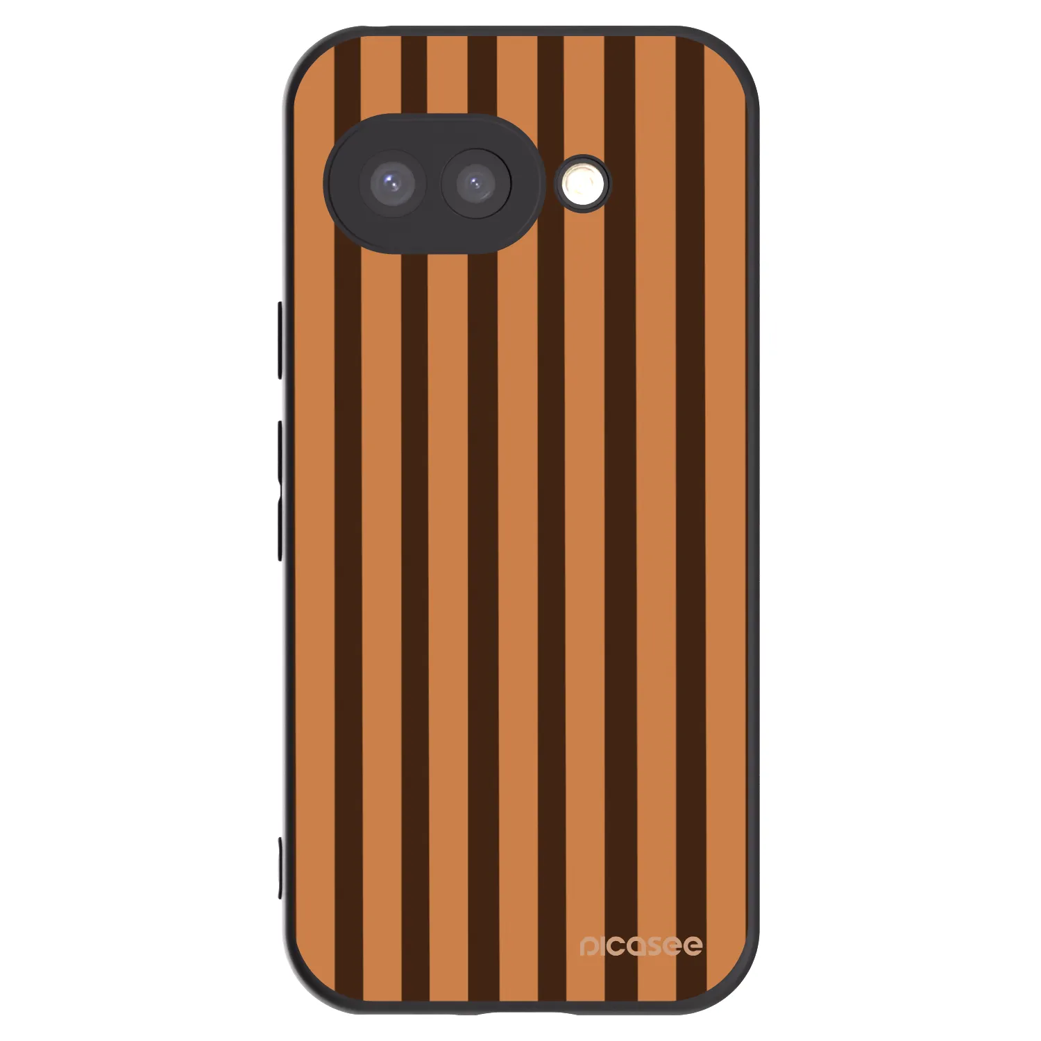 Picasee Μαύρη θήκη σιλικόνης για Google Pixel 9a - Caramel lines