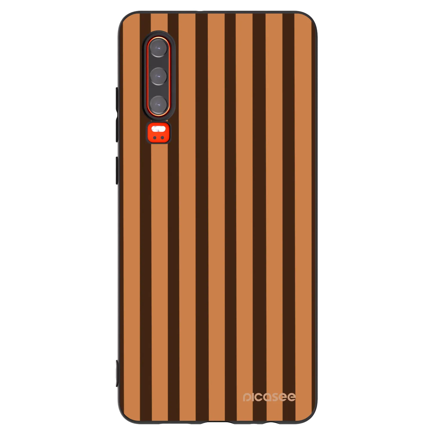 Picasee Μαύρη θήκη σιλικόνης για Huawei P30 - Caramel lines