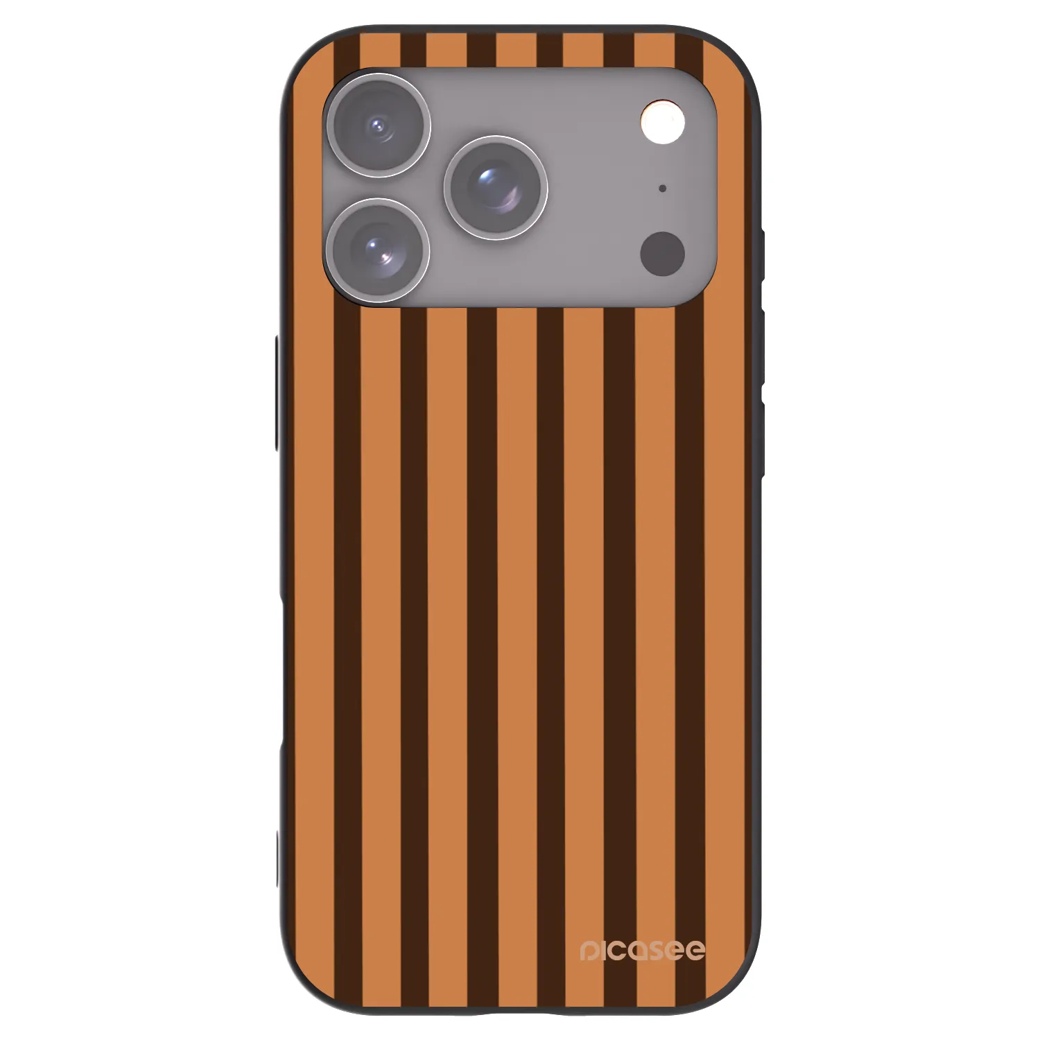 Picasee Μαύρη θήκη σιλικόνης για Apple iPhone 17 Pro - Caramel lines