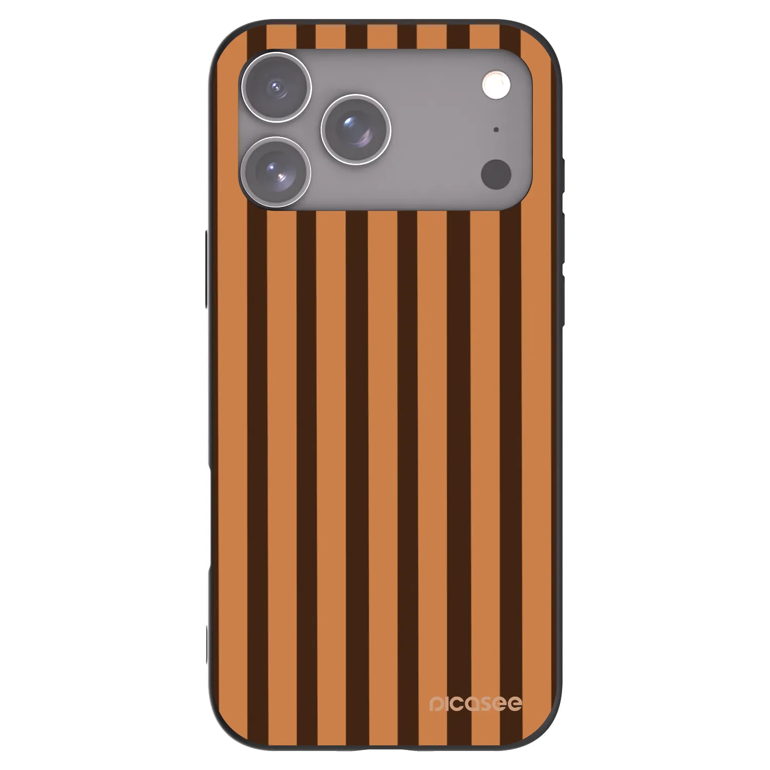 Picasee Μαύρη θήκη σιλικόνης για Apple iPhone 17 Pro Max - Caramel lines