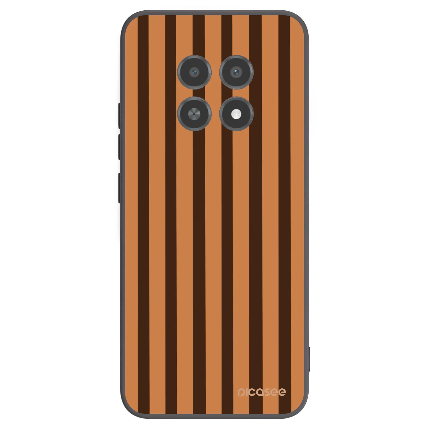 Picasee Μαύρη θήκη σιλικόνης για Realme 12X - Caramel lines