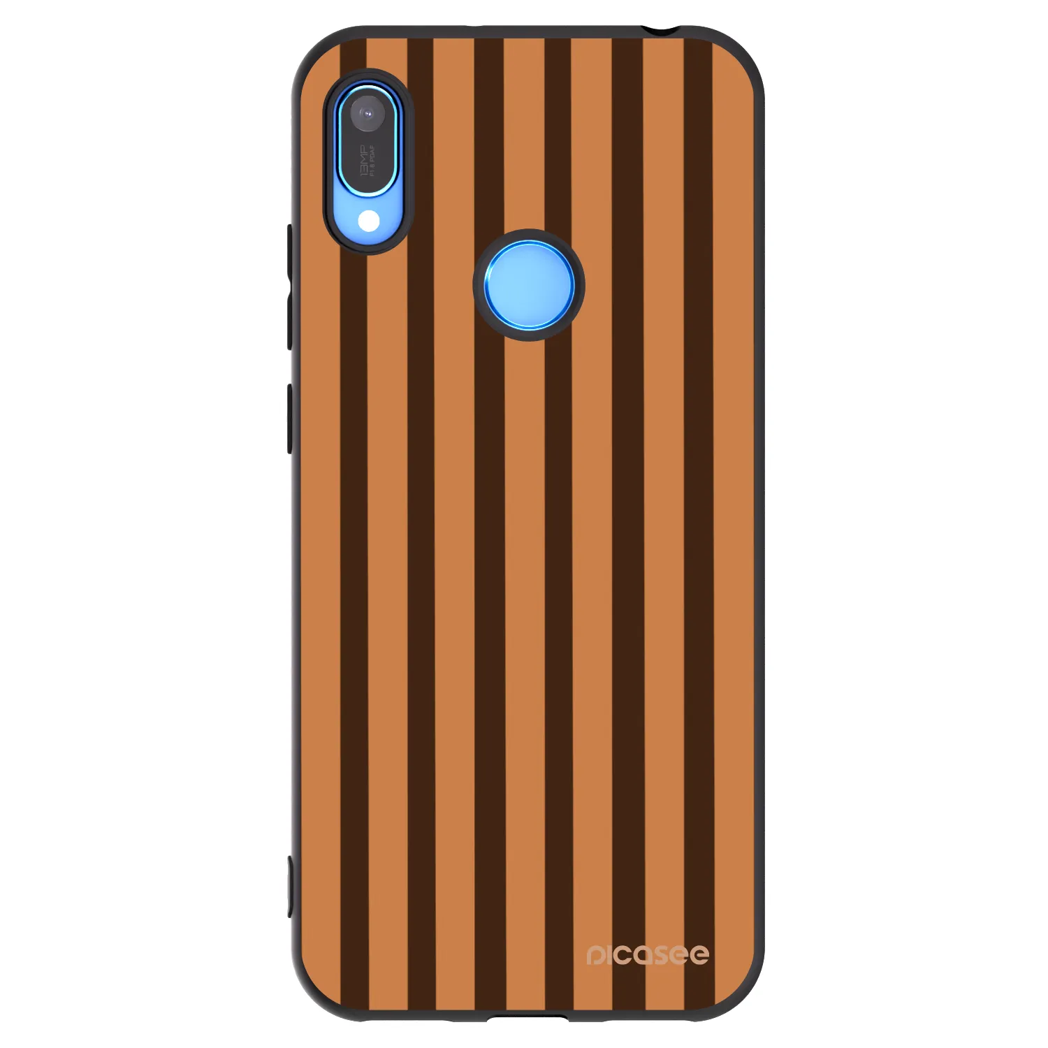 Picasee Μαύρη θήκη σιλικόνης για Huawei Y6 2019 - Caramel lines