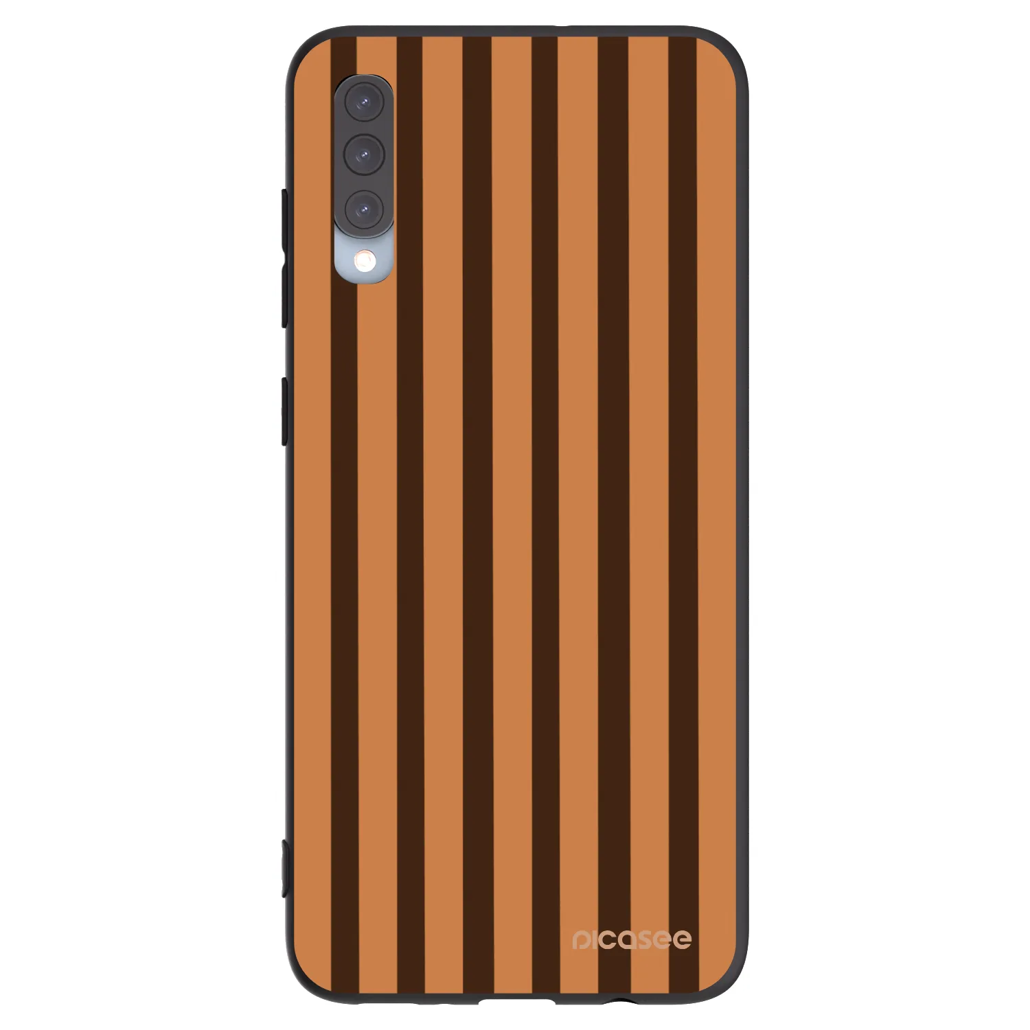 Picasee Μαύρη θήκη σιλικόνης για Samsung Galaxy A70 A705F - Caramel lines