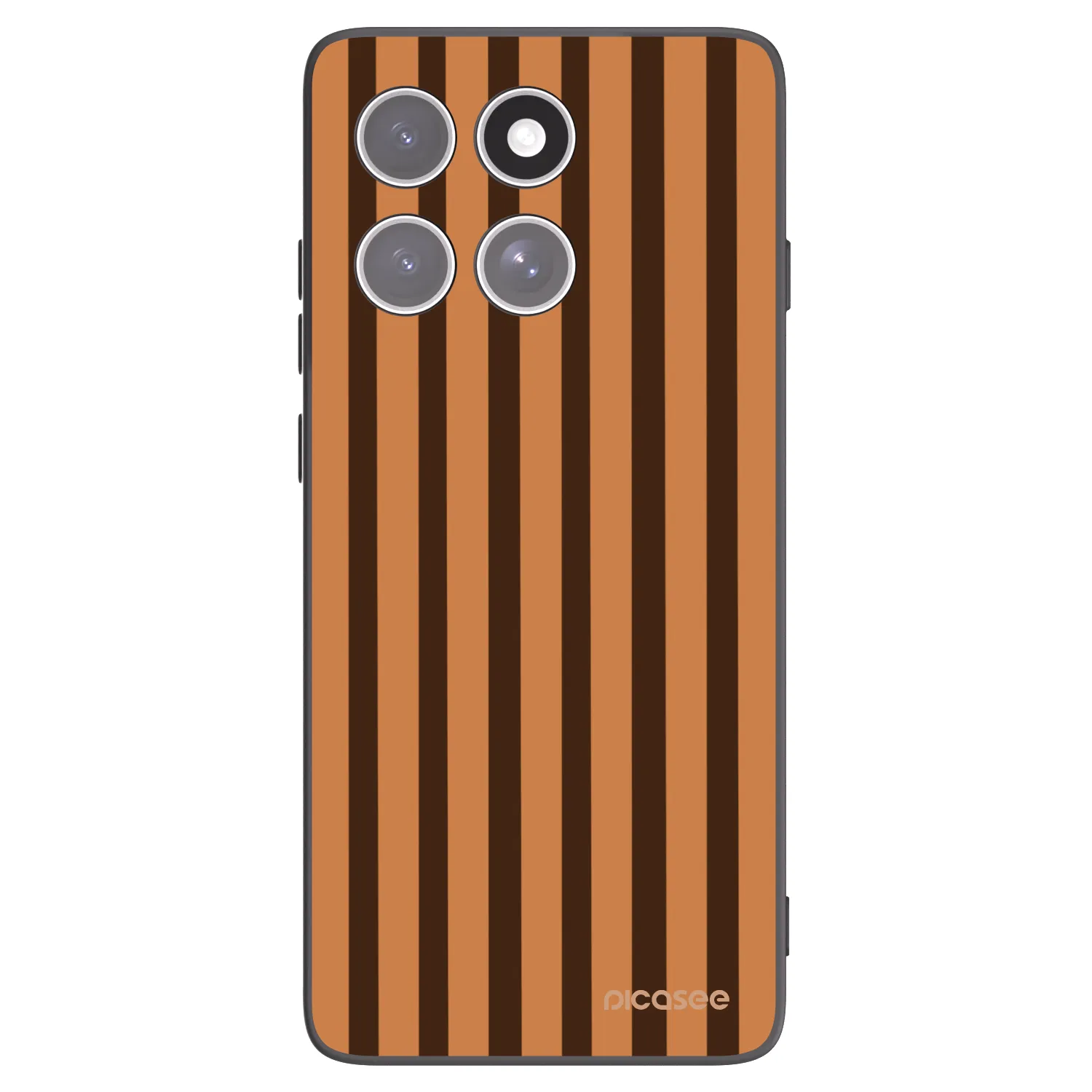 Picasee Μαύρη θήκη σιλικόνης για Motorola Edge 60 Pro - Caramel lines