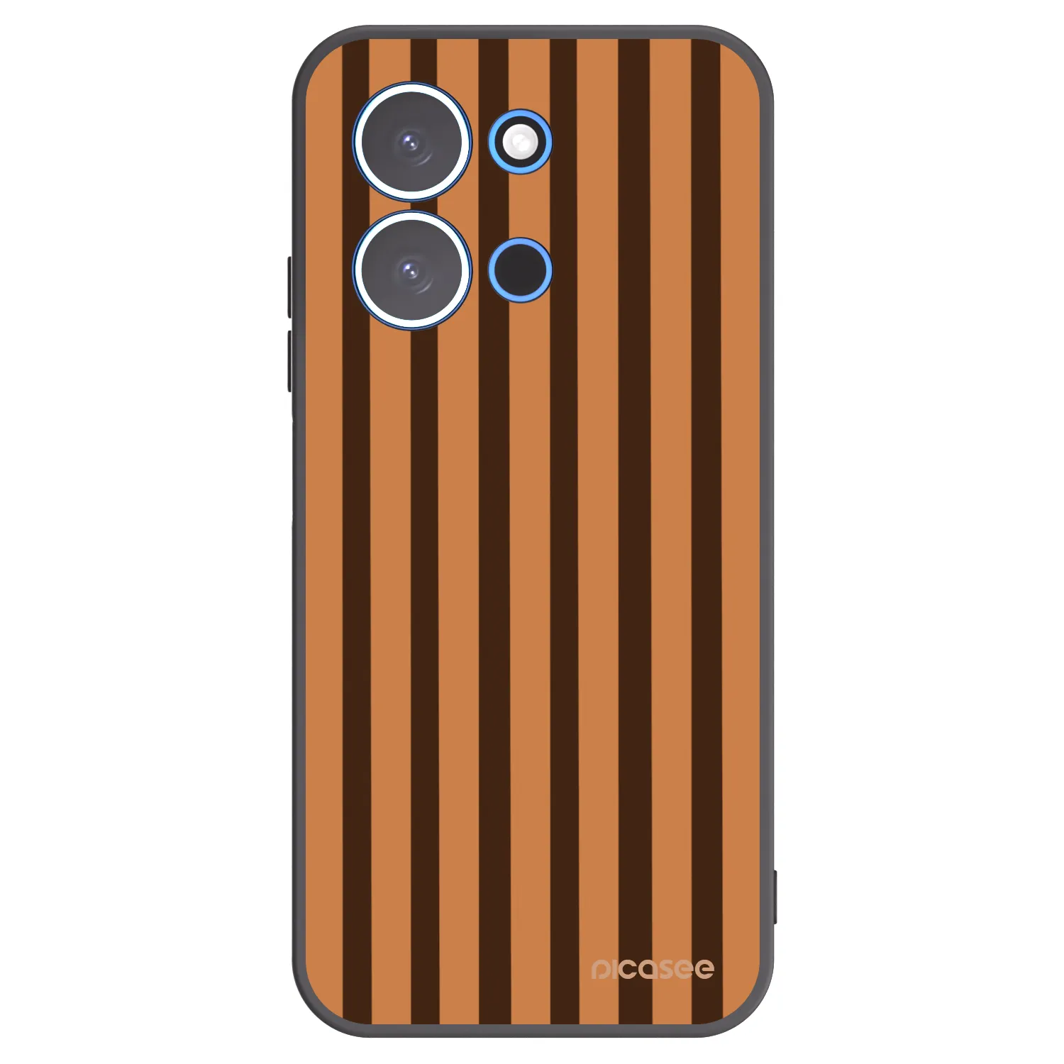Picasee Μαύρη θήκη σιλικόνης για Xiaomi Redmi 15C 4G - Caramel lines