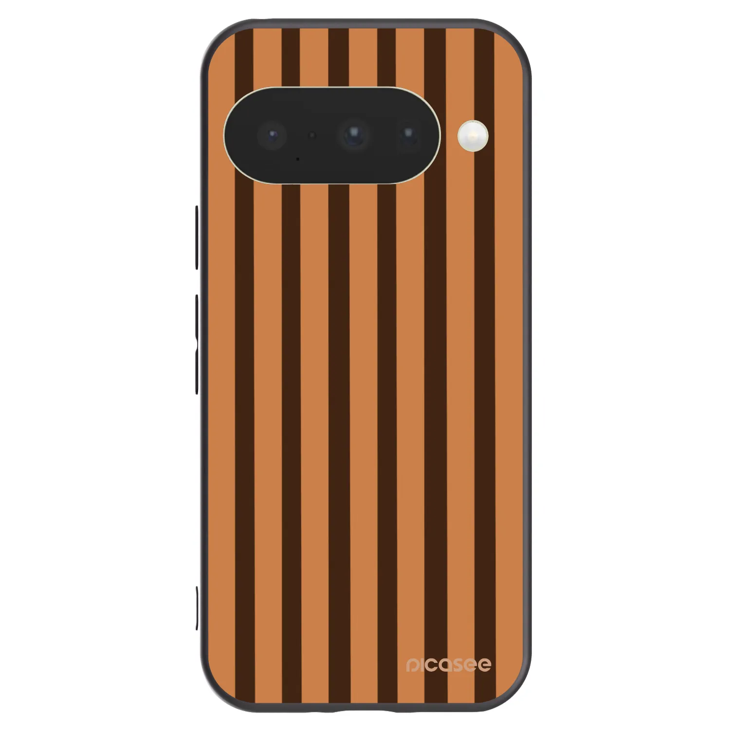 Picasee Μαύρη θήκη σιλικόνης για Google Pixel 10 - Caramel lines