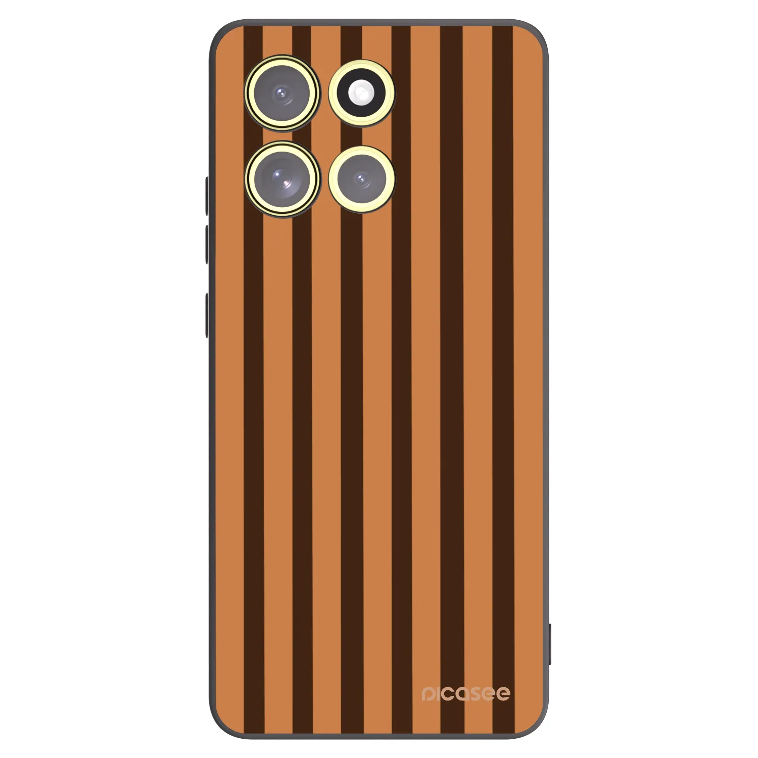 Picasee Μαύρη θήκη σιλικόνης για Motorola Moto G86 Power 5G - Caramel lines
