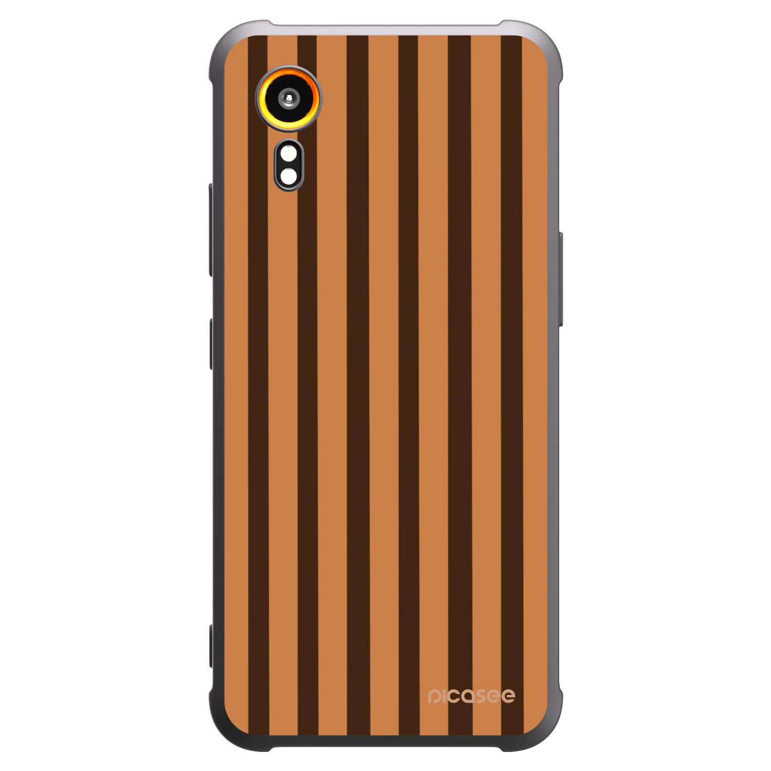 Picasee Μαύρη θήκη σιλικόνης για Samsung Galaxy XCover 7 - Caramel lines