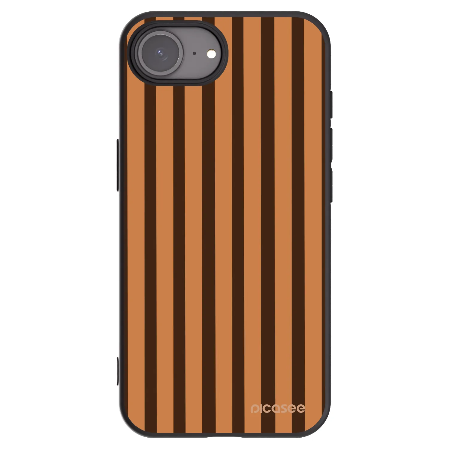 Picasee Μαύρη θήκη σιλικόνης για Apple iPhone 17e - Caramel lines