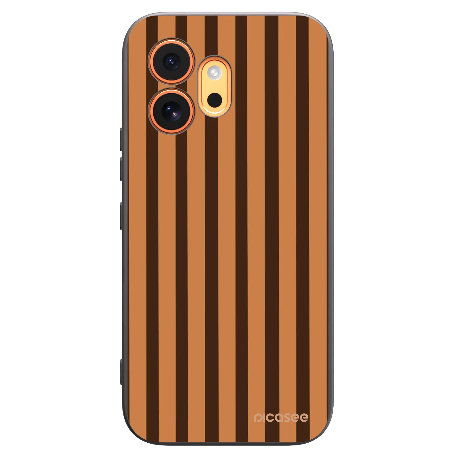 Picasee Μαύρη θήκη σιλικόνης για Honor 600 - Caramel lines